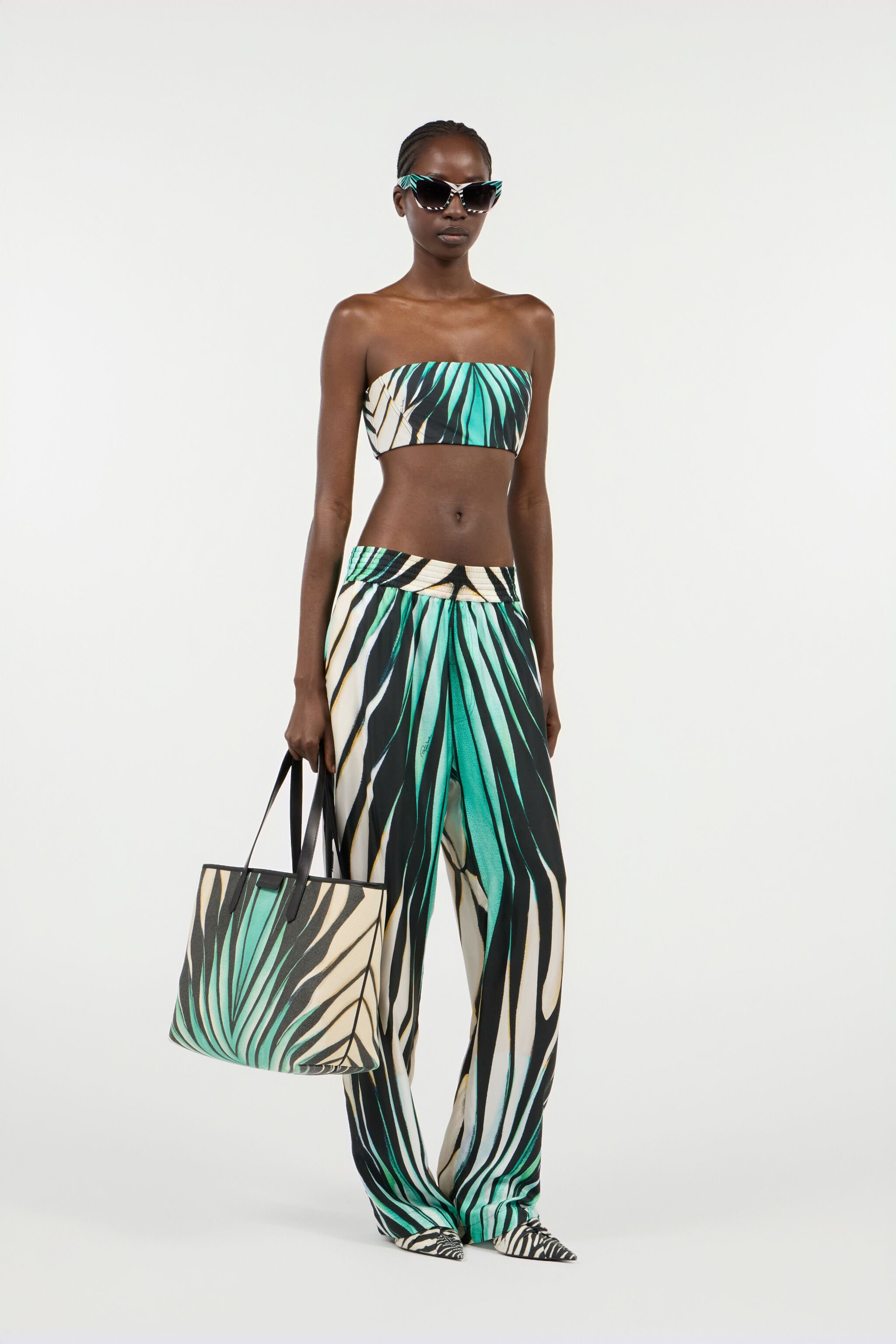Ray Of Sea Print Bandeau Top - 2