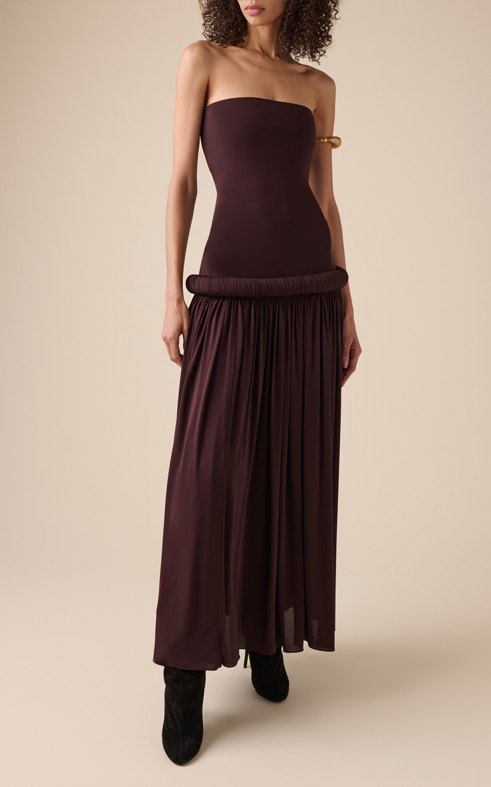 Piped Jersey Maxi Dress purple - 2