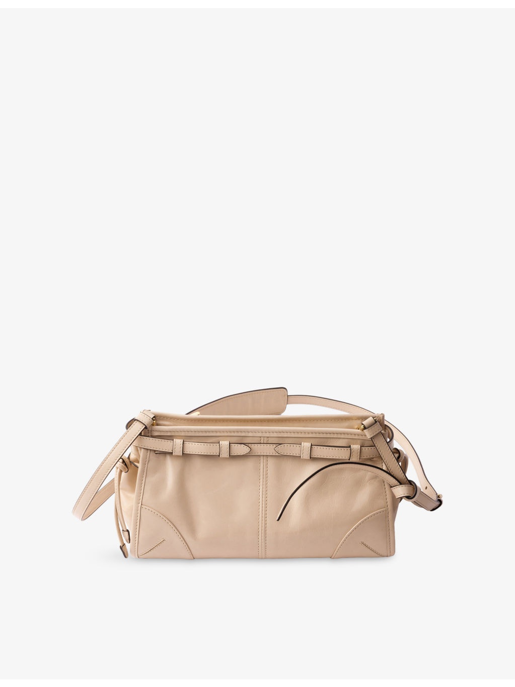 Brand-plaque small leather shoulder bag - 5