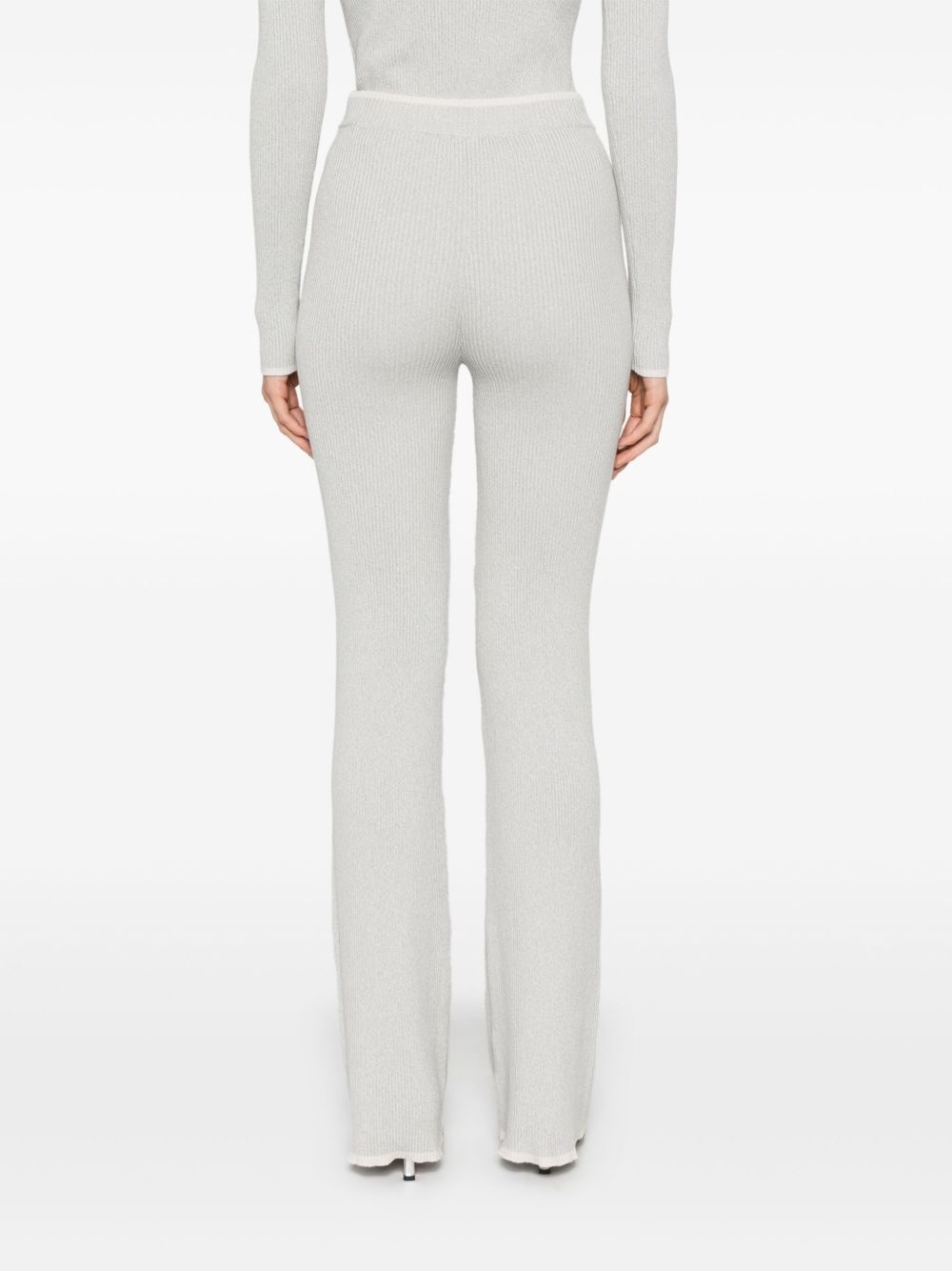 ribbed flared leggings - 4