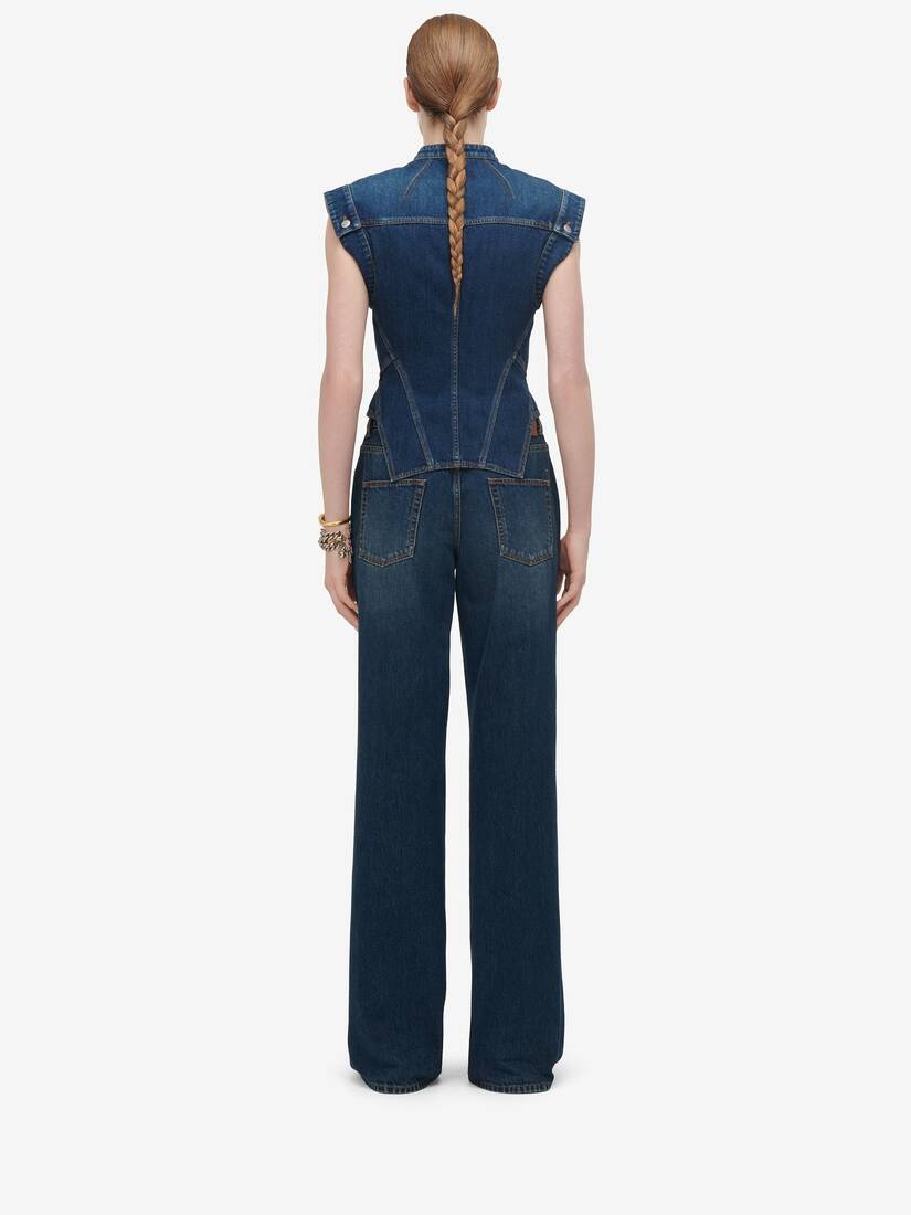 Women's Wide Leg Jeans in Indigo - 4