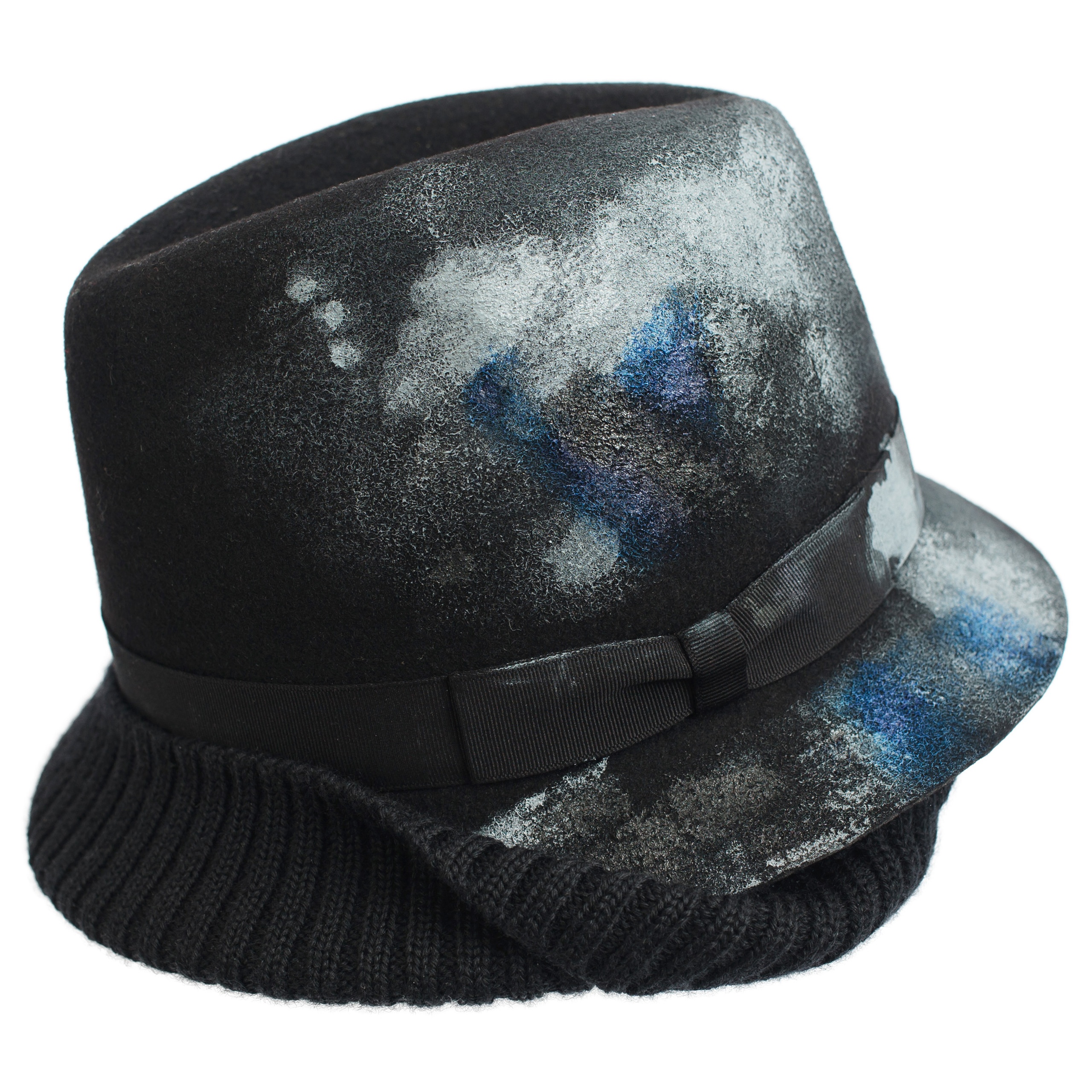 BLACK HAT WITH PAINT MARKS - 1