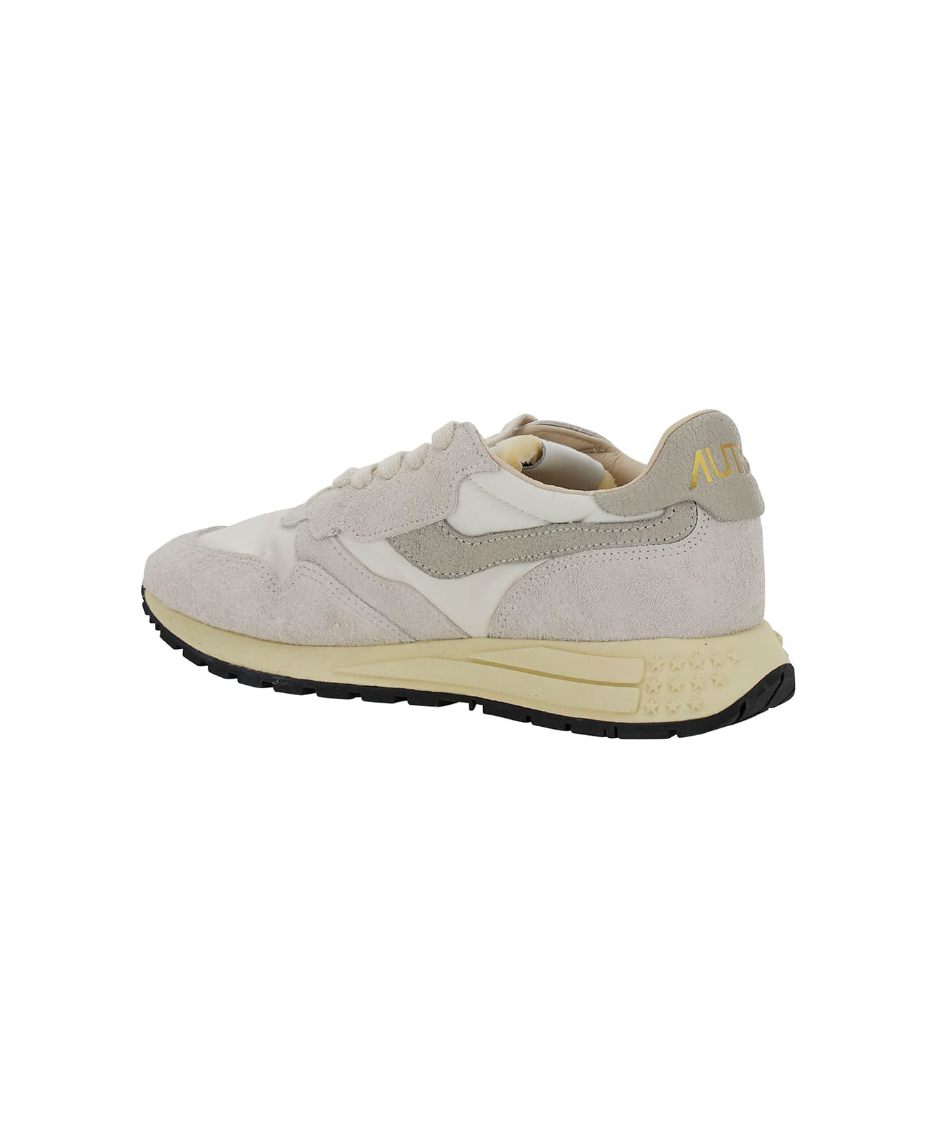'reelwind' Grey Low Top Sneakers With Logo Patch In Leather And Suede Woman - 2
