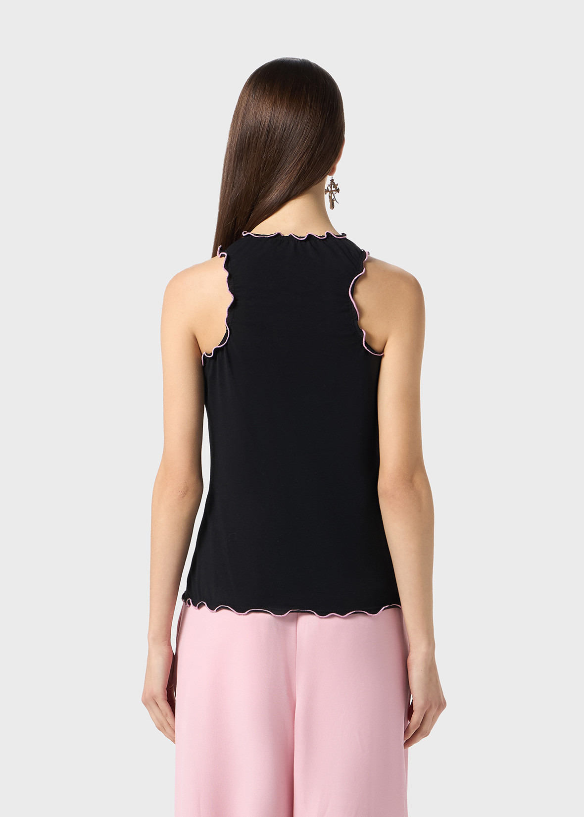JERSEY TOP WITH KITTEN PRINT AND RUFFLES - 4
