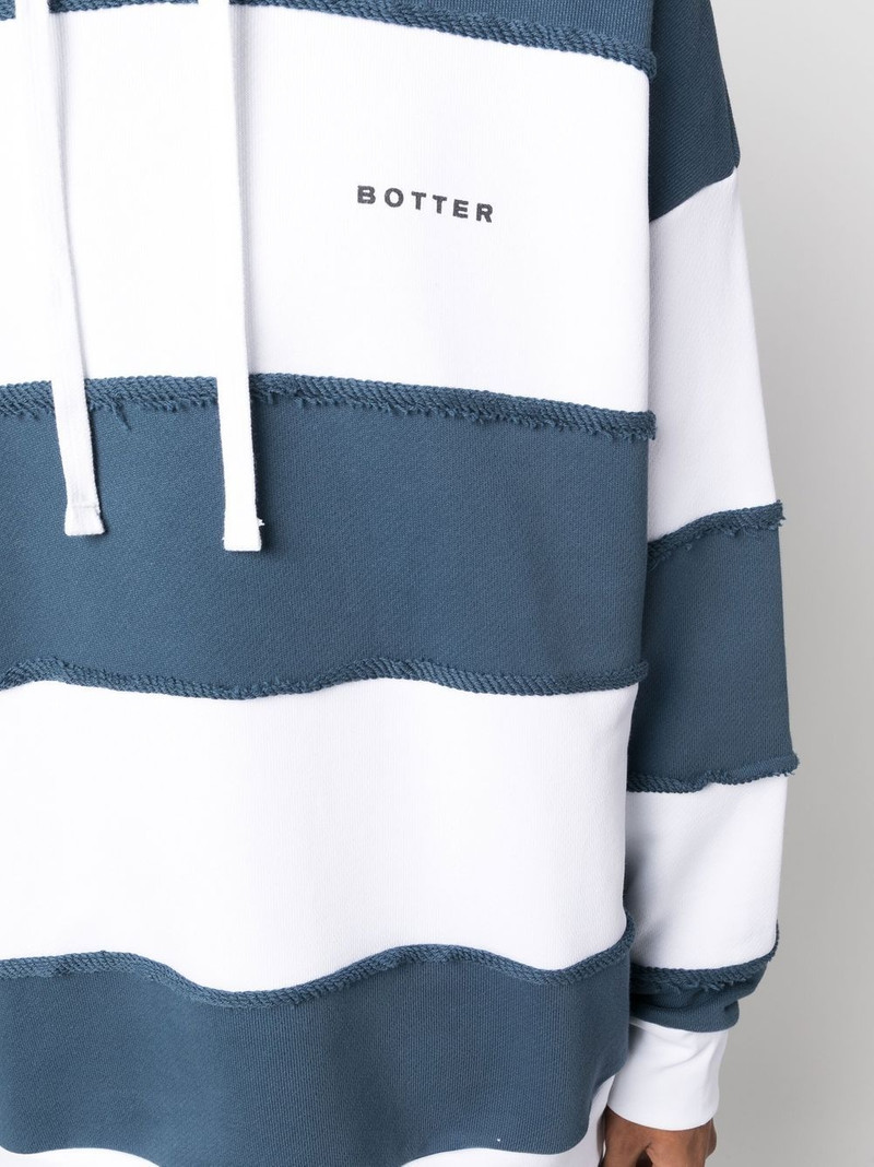 logo-print striped hoodie 5