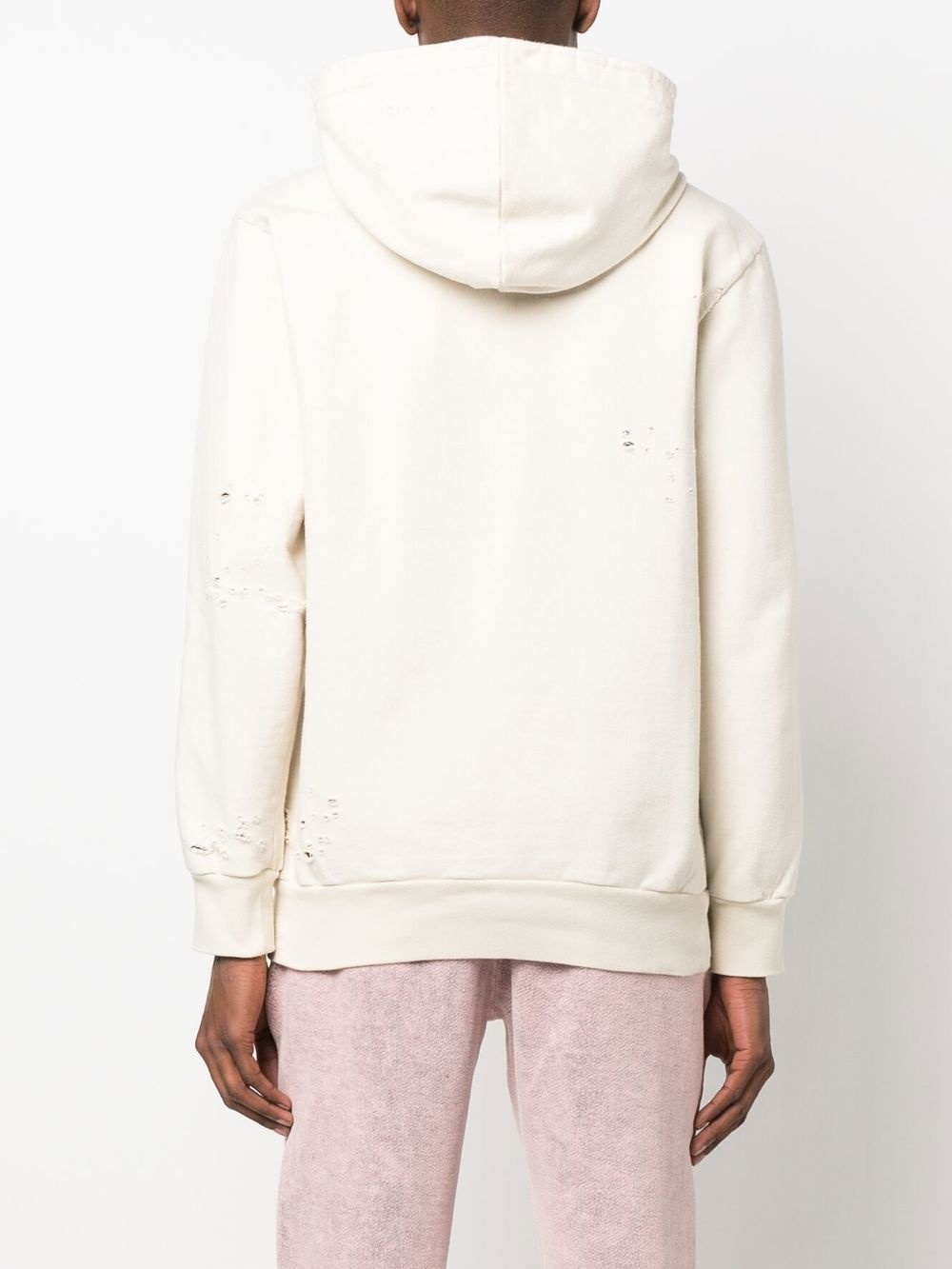 logo-print distressed hoodie - 4