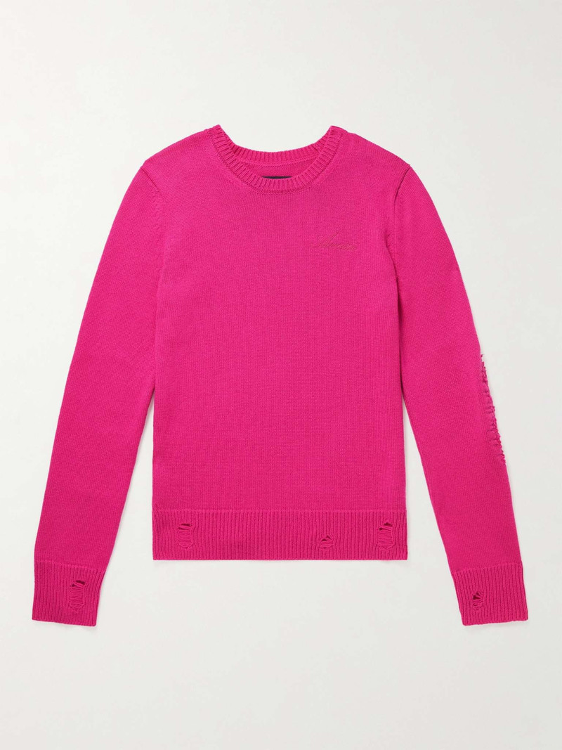 Slim-Fit Distressed Cashmere and Wool-Blend Sweater - 1