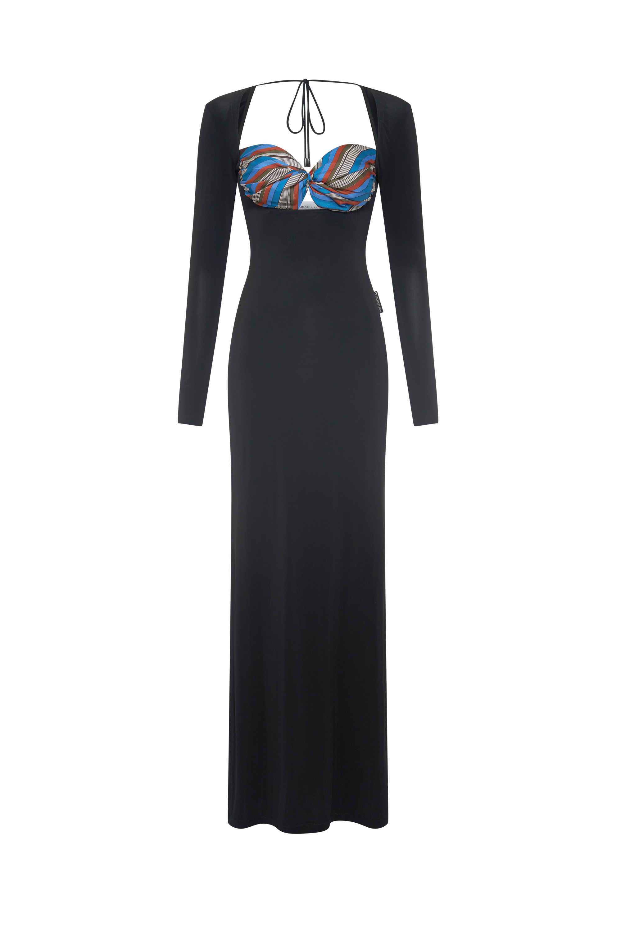 Regenerated Silk Scarves Long Fitted Dress - 5