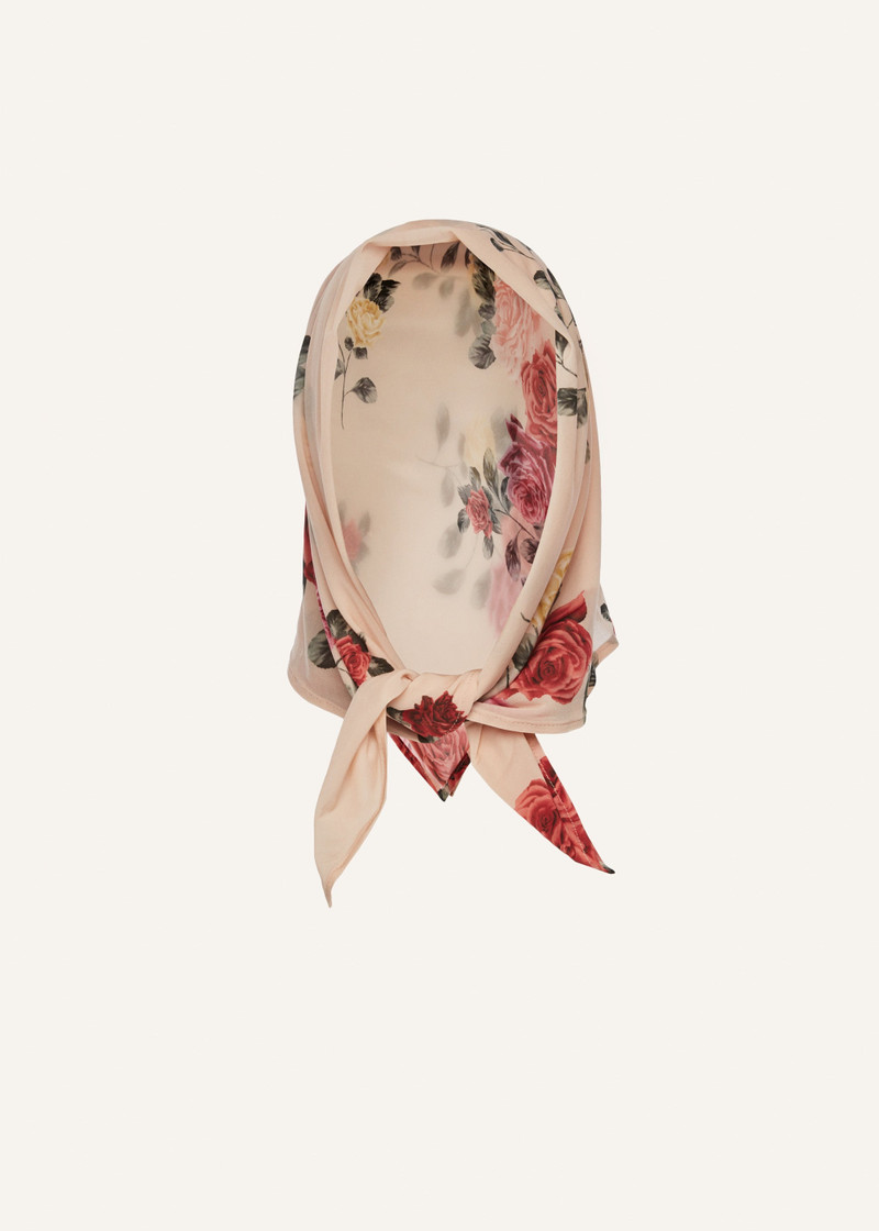 MAGDA BUTRYM Rose print scarf in beige outlook