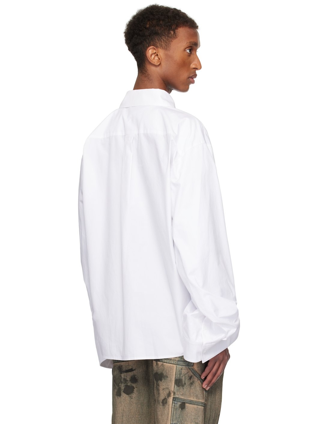 White Twisted Sleeve Shirt - 3