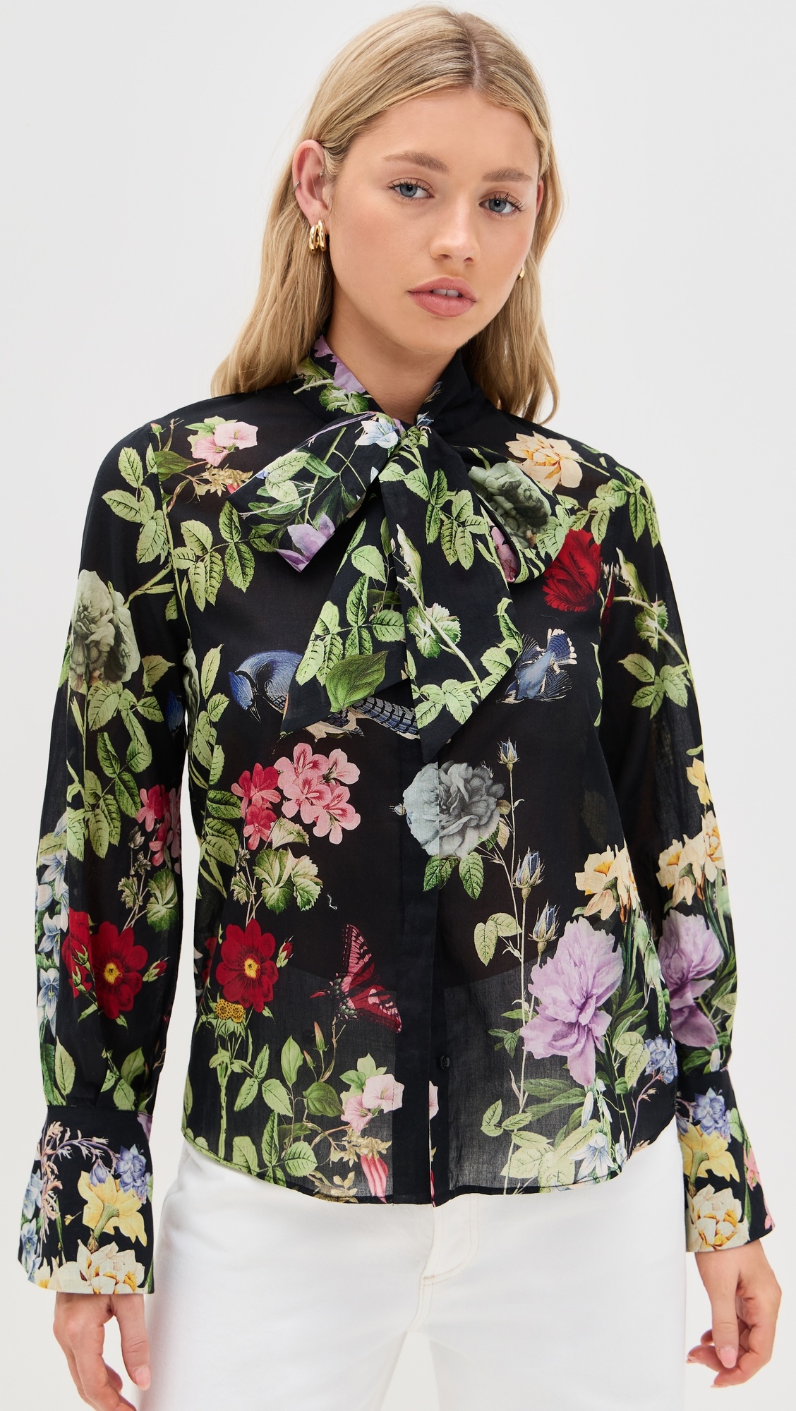 Lloyd Slit Sleeve Button Down Blouse - 6