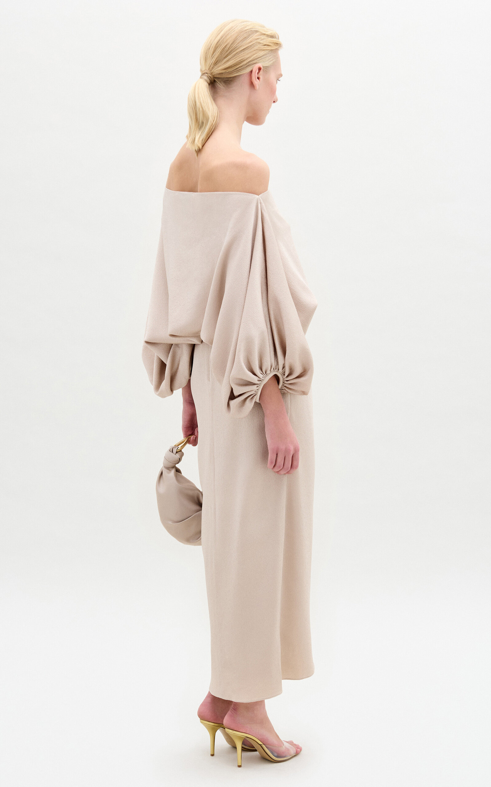 Adrianne Satin Midi Wrap Skirt nude - 3