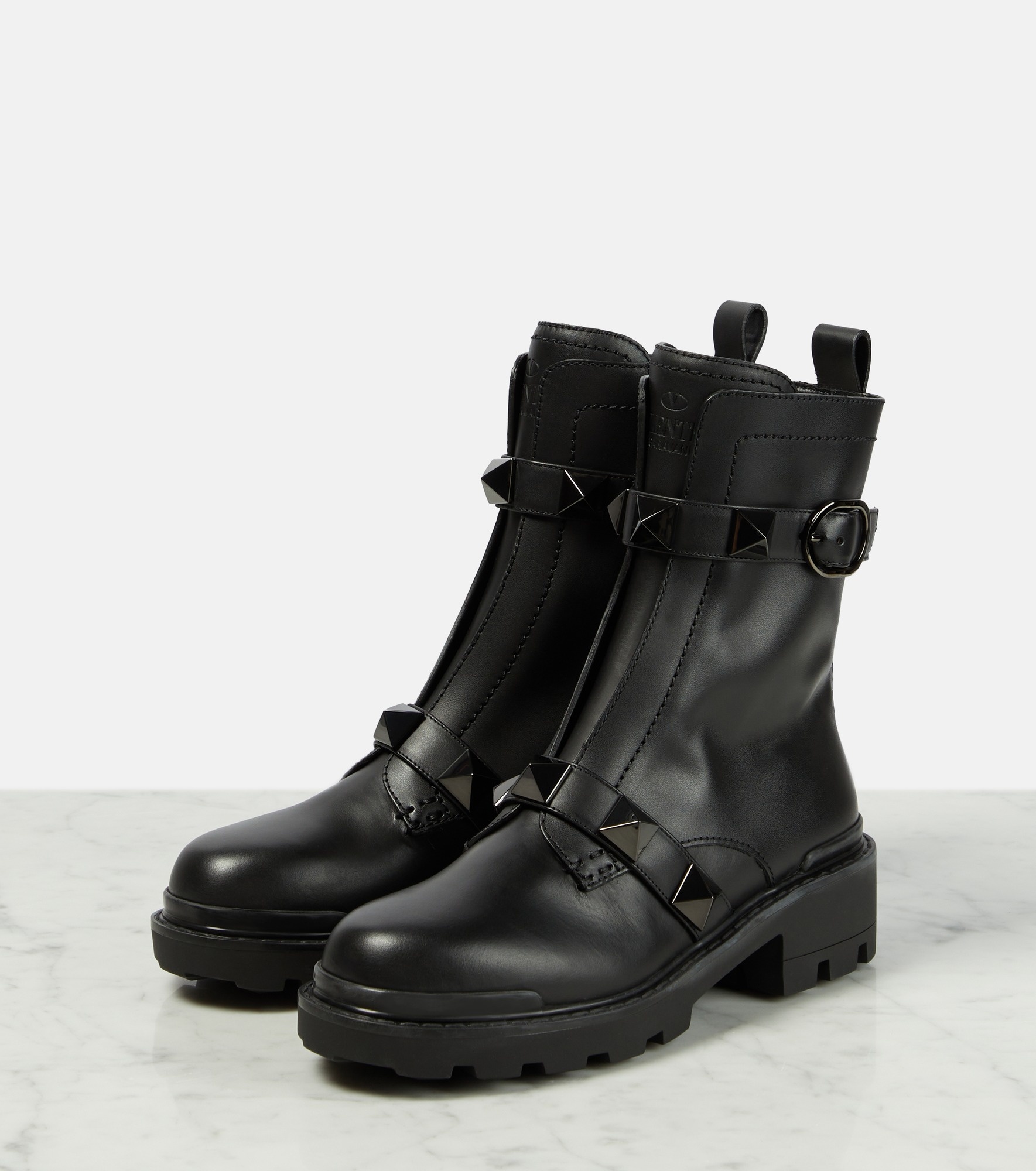 Roman Stud 40 leather combat boots - 5