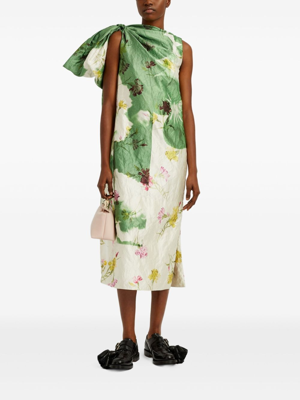 bow-detail draped dress - 2