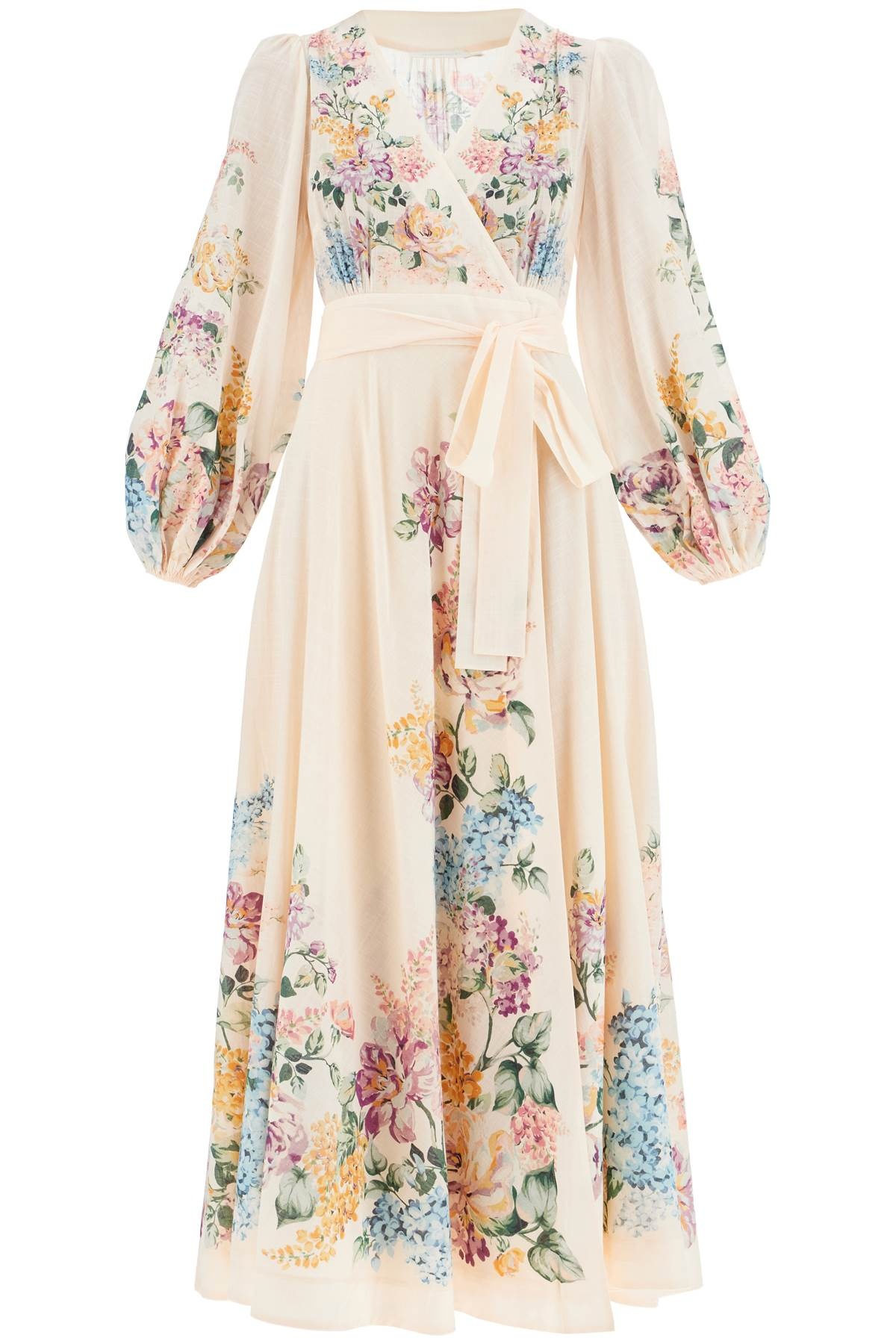 パーティードレス ZIMMERMANN halliday midi wrap dress with pockets 1408DSS241 Zimmermann HALLIDAY MIDI WRAP DRESS WITH POCKETS