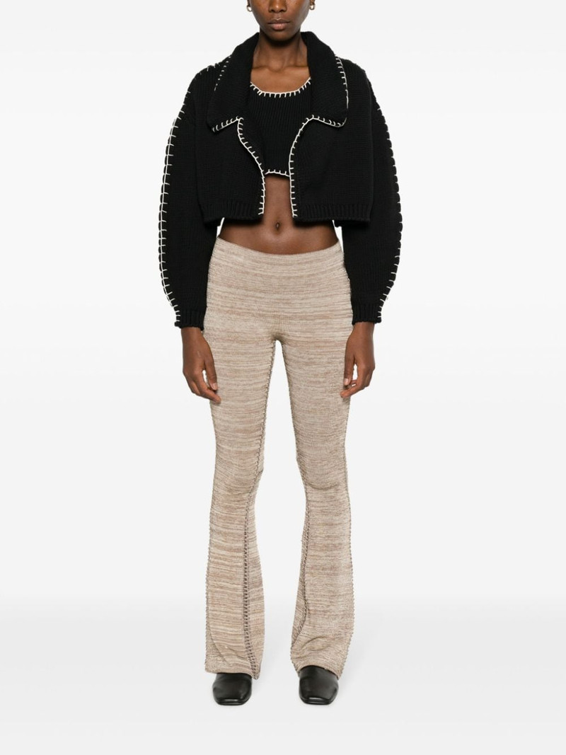 AISLING CAMPS chunky-ribbed stitch-trim cardigan outlook