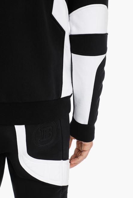 Bicolor black and white bomber jacket - 8