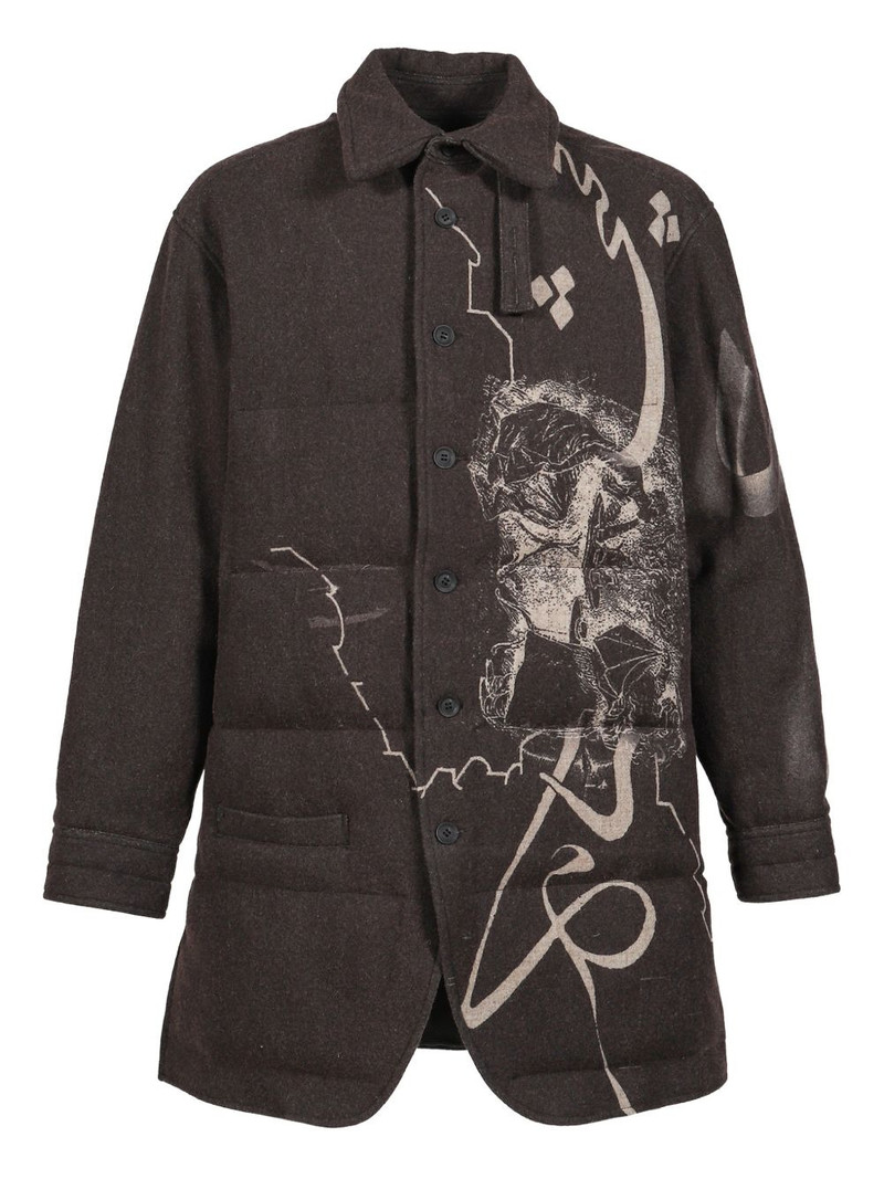 graphic-print padded coat 1