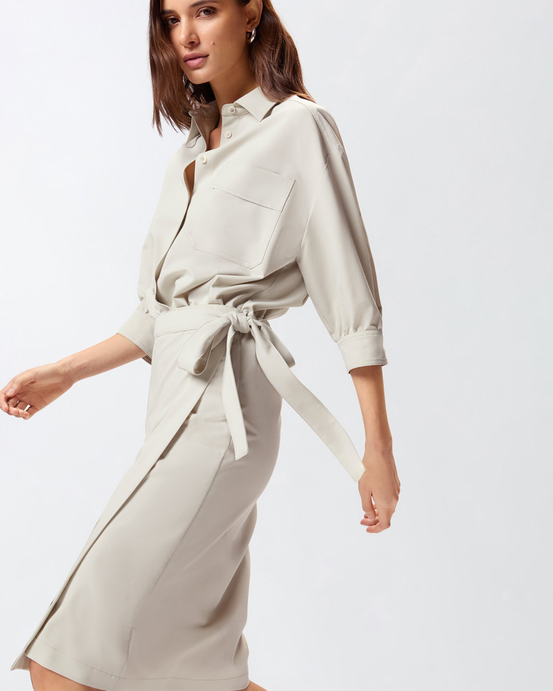 MIDI DRESS WITH A SHIRT-STYLE BODICE 6