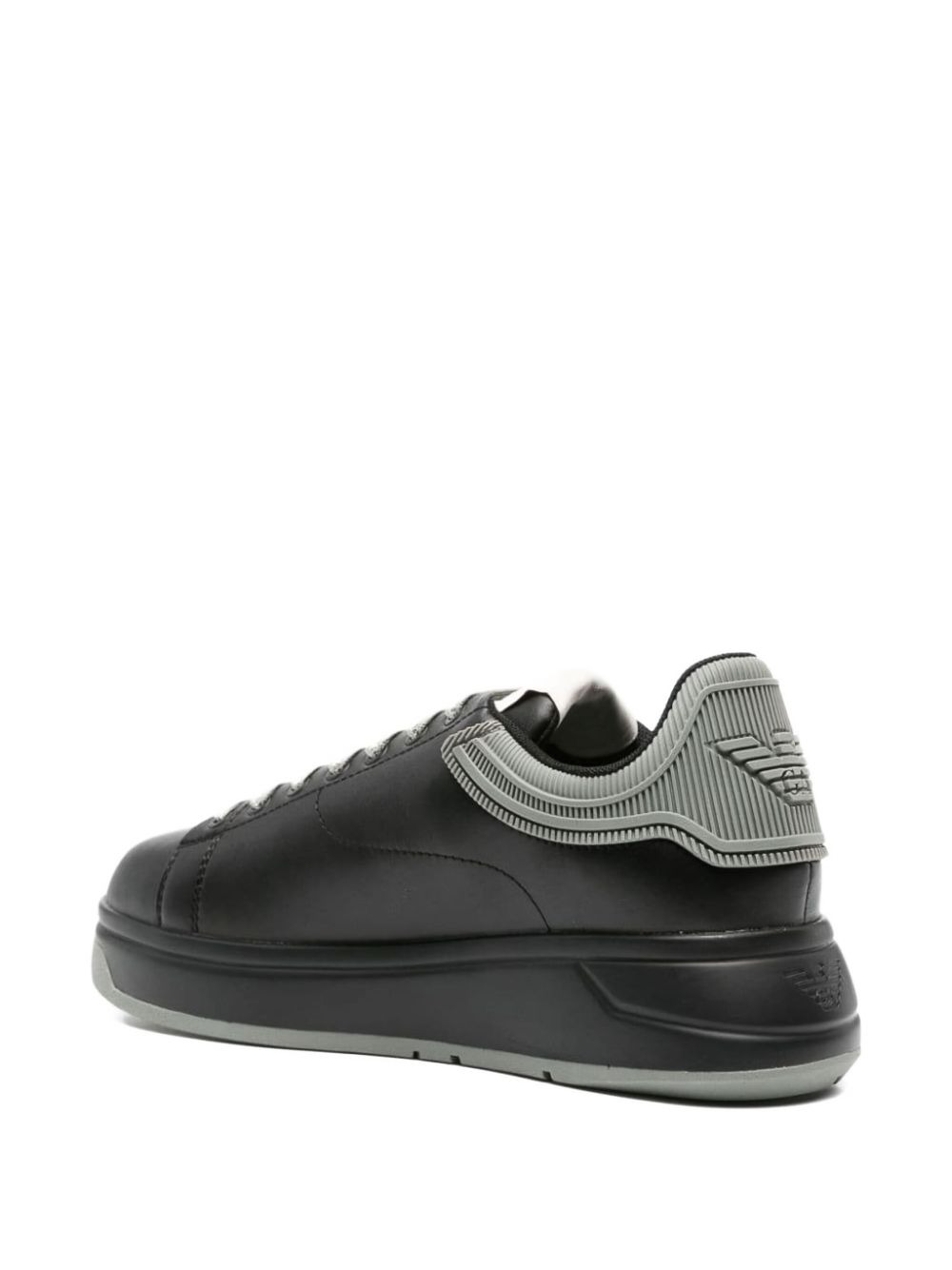 two-tone leather sneakers - 4