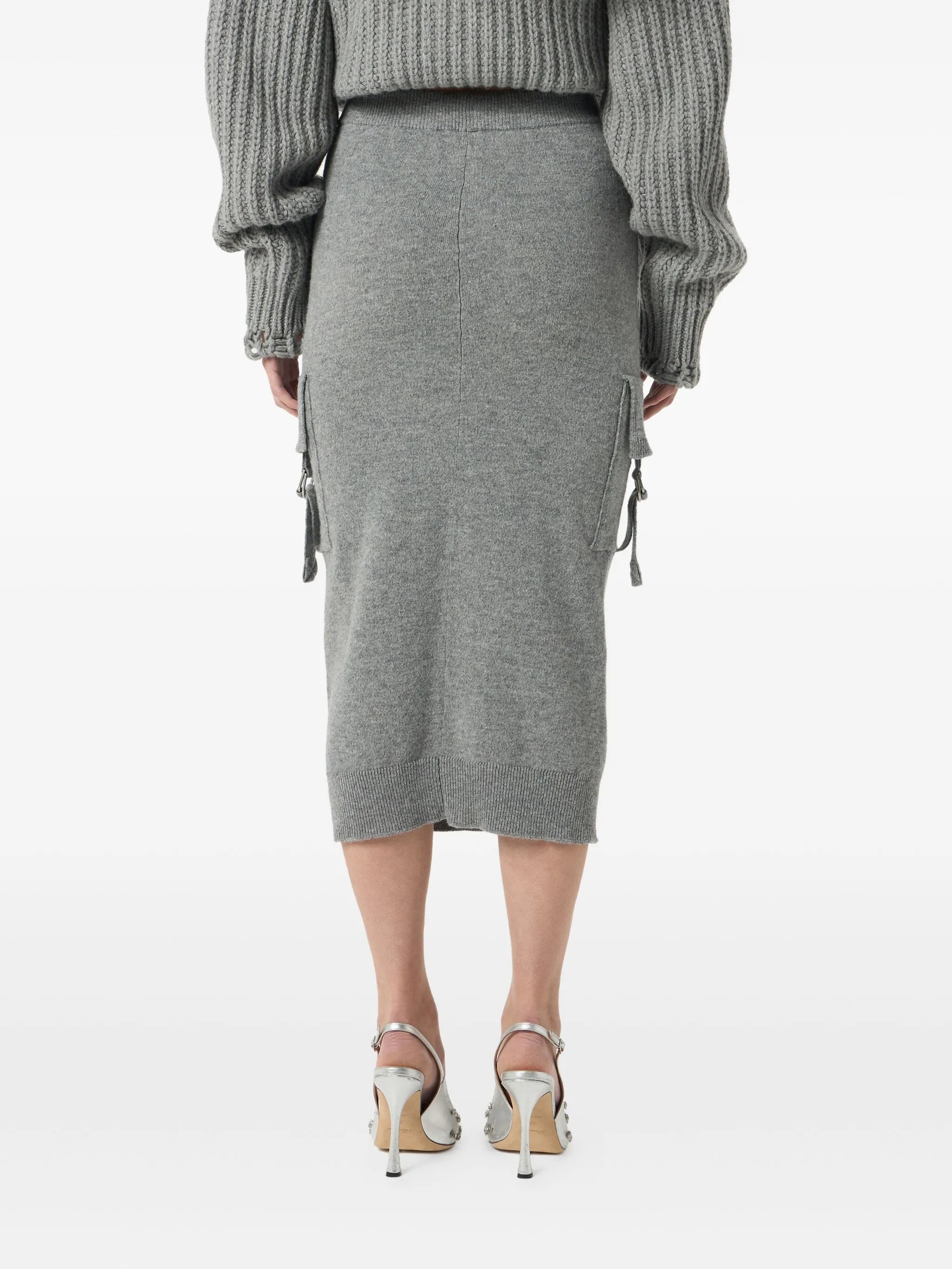 Blumarine Cargo-pockets Wool Midi Skirt - 4