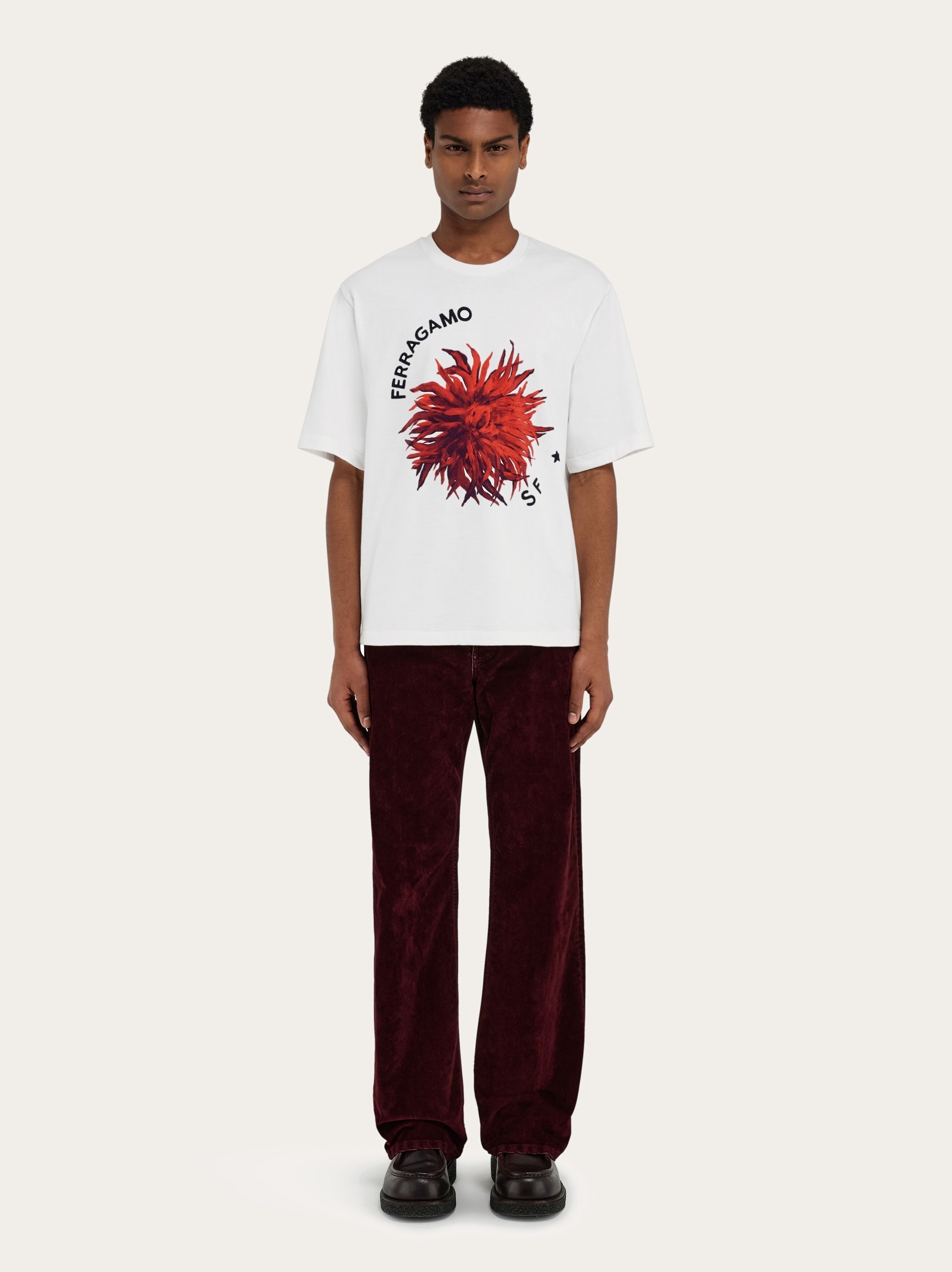 Short sleeved T-shirt with maxi print detail - 5