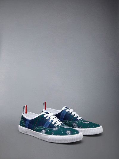 Thom Browne Heritage Trainer W/ Vulcanized Rubber Sole in Tb Tartan Check Cotton Twill outlook