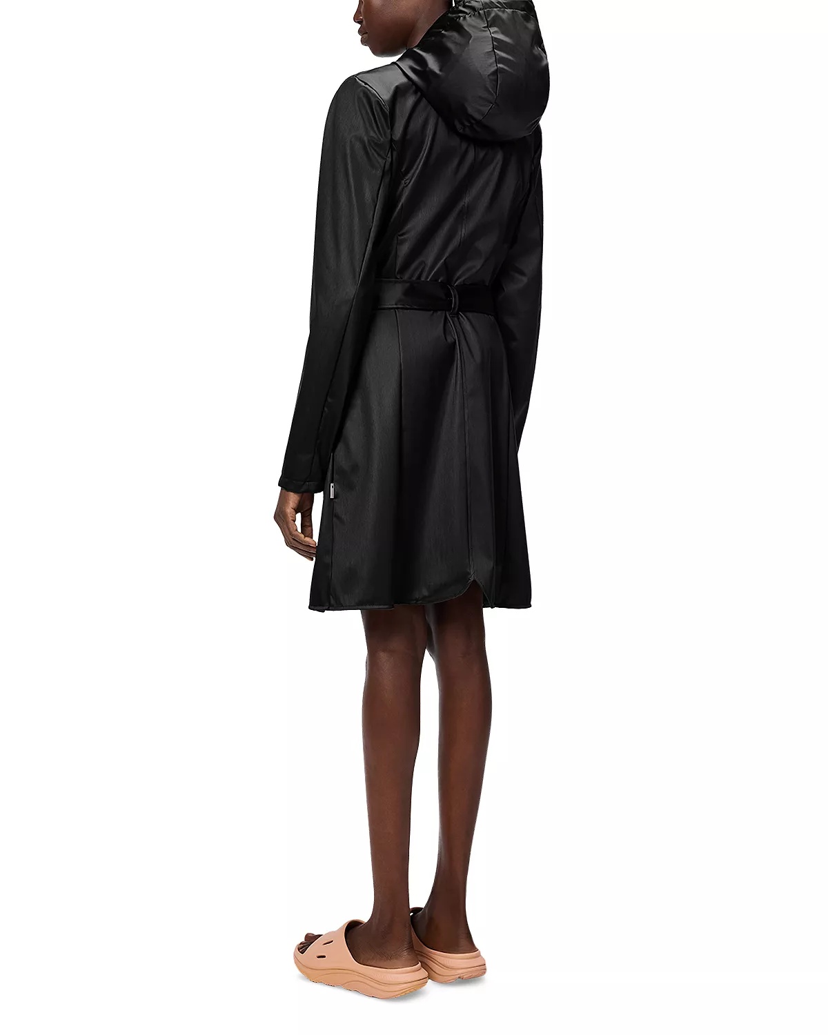 Curve Hooded Belted Waterproof Jacket - 9
