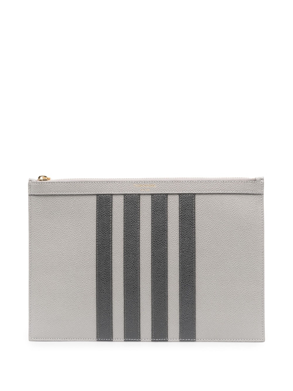 logo-print leather clutch bag - 1