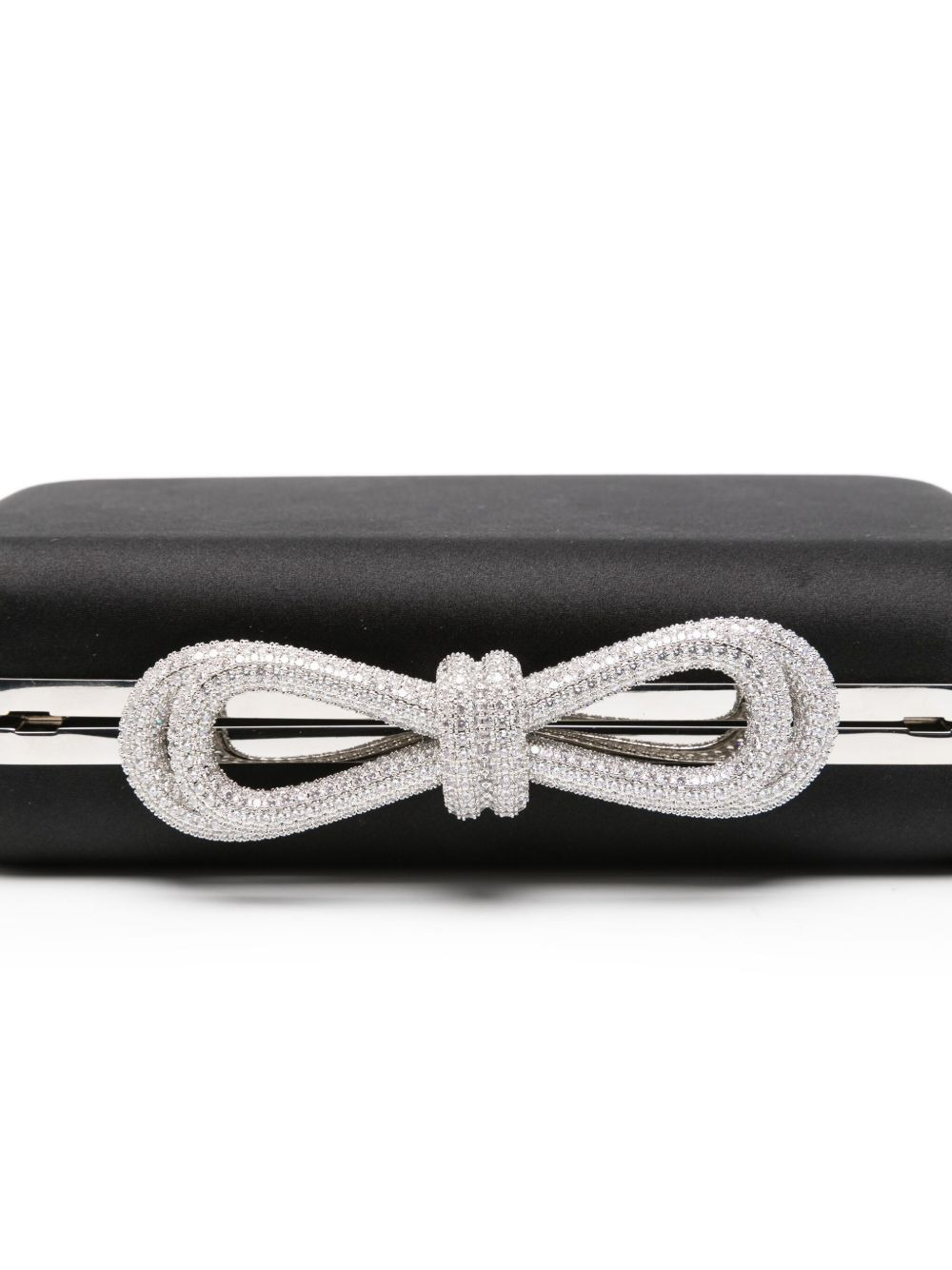 crystal-embellished bow clutch - 4