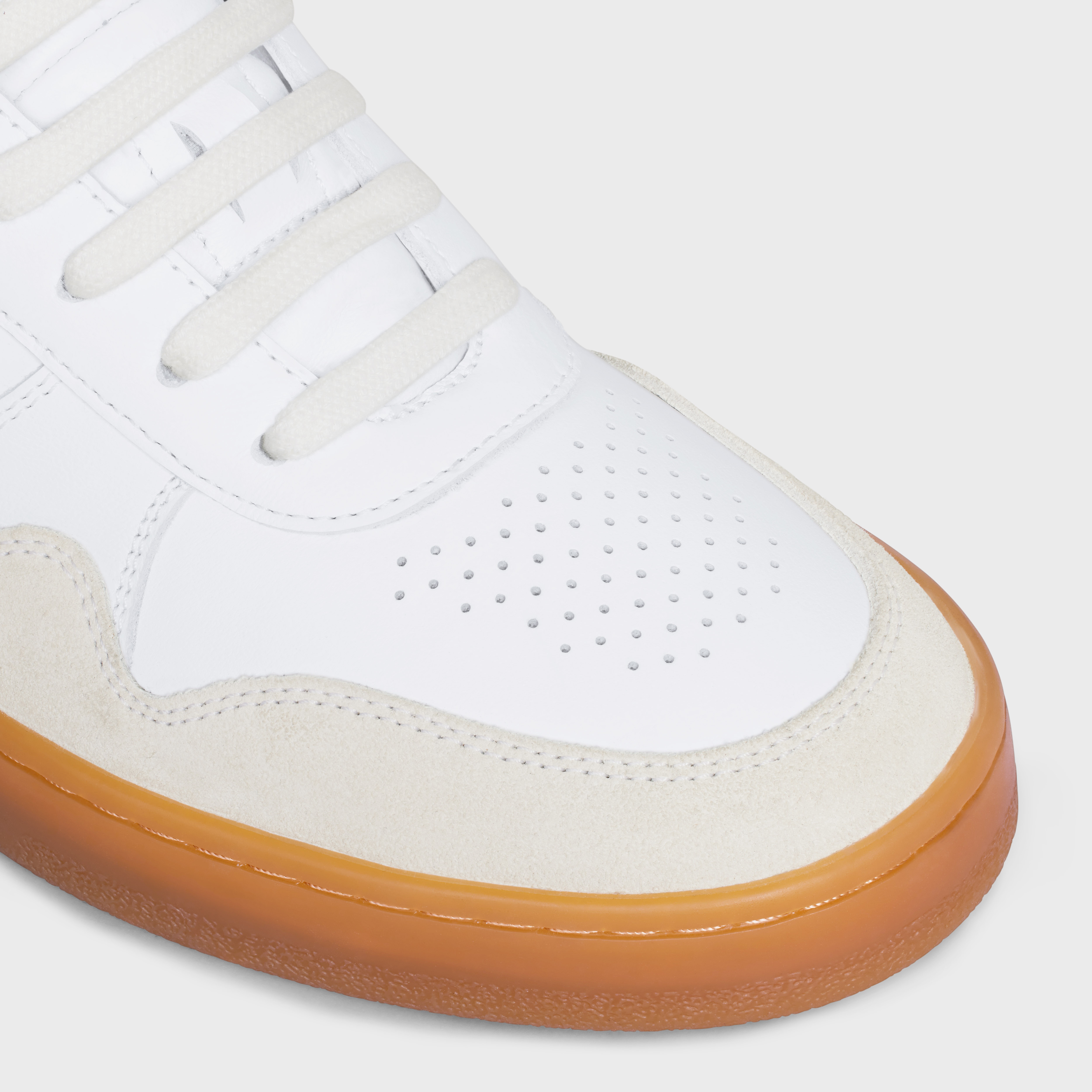 CELINE TRAINER LOW LACE-UP SNEAKER in CALFSKIN AND SUEDE CALFSKIN - 4