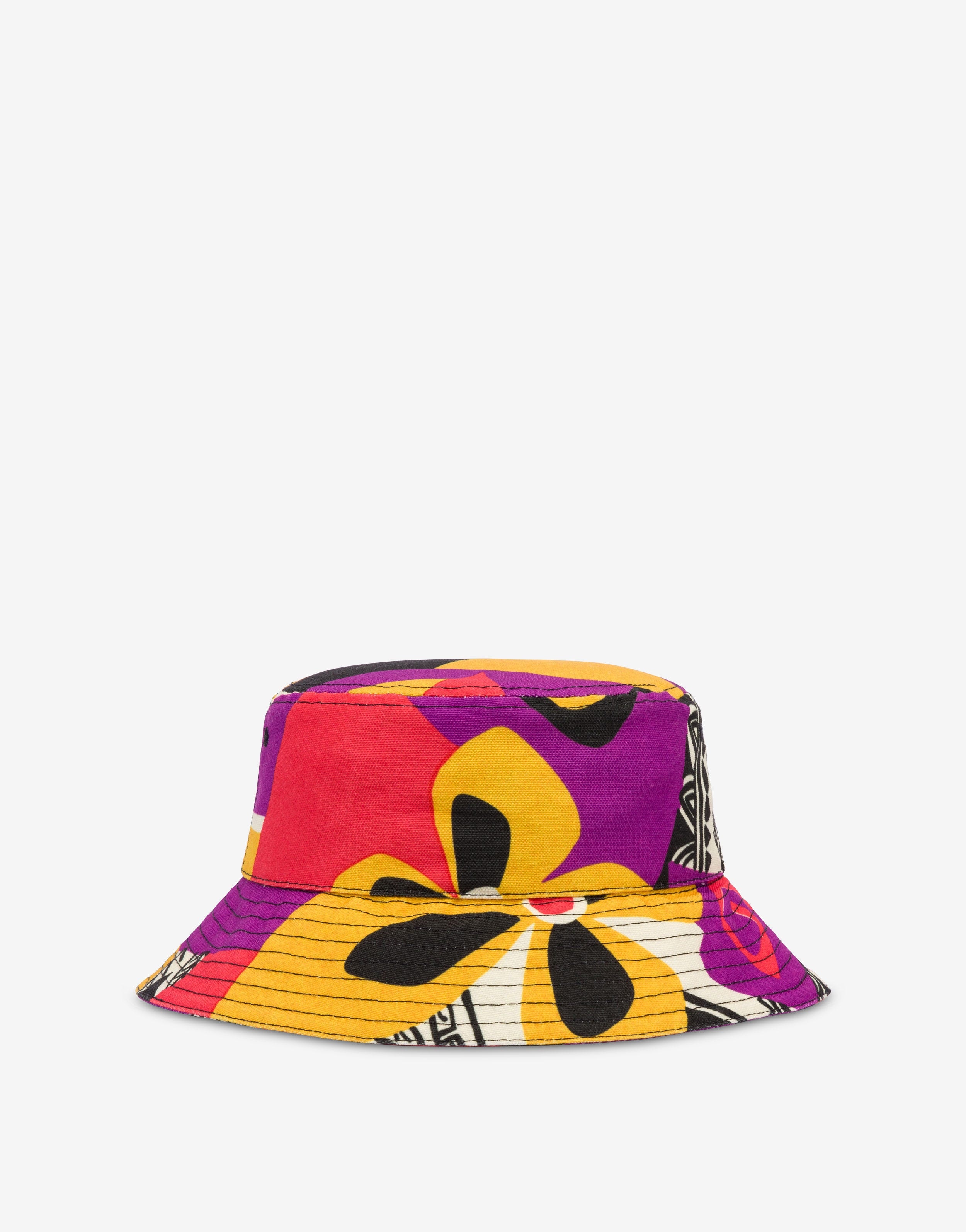 GEOMETRIC PRINT CANVAS BUCKET HAT - 2