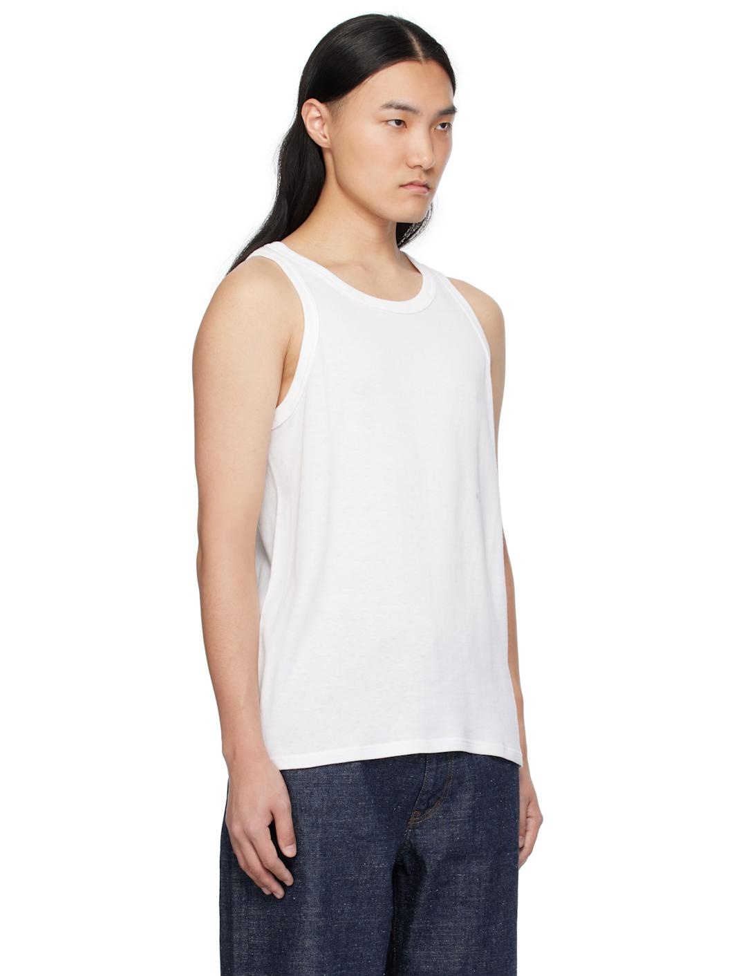 White Loopwheel COOLMAX Jersey Tank Top - 2