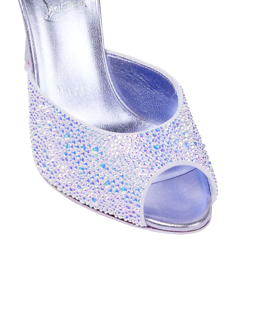 Dolly crystal-embellished leather sandals - 6