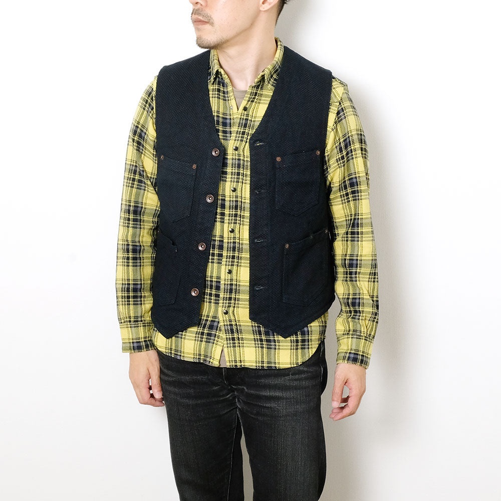 14oz INDIGO DOBBY WORK VEST - IHV-50 - 7