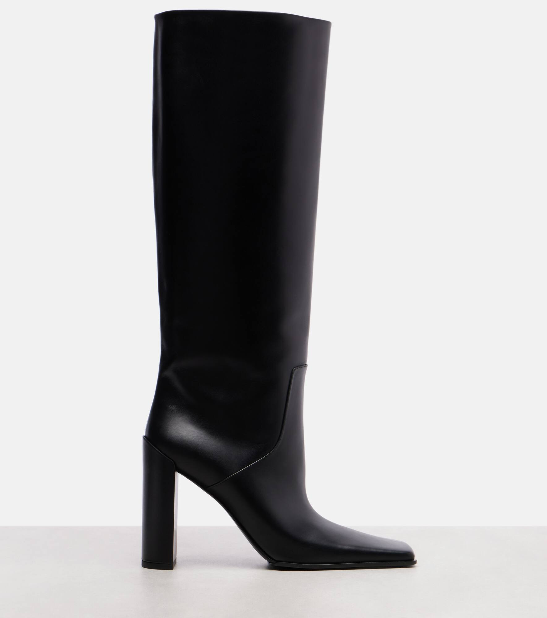 Square 90 leather knee-high boots - 4