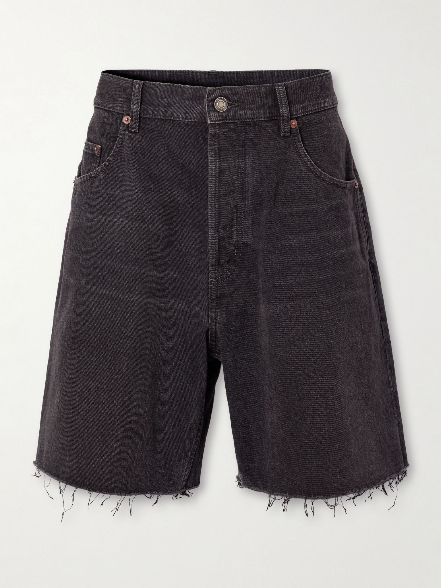 Frayed denim shorts Black - 1