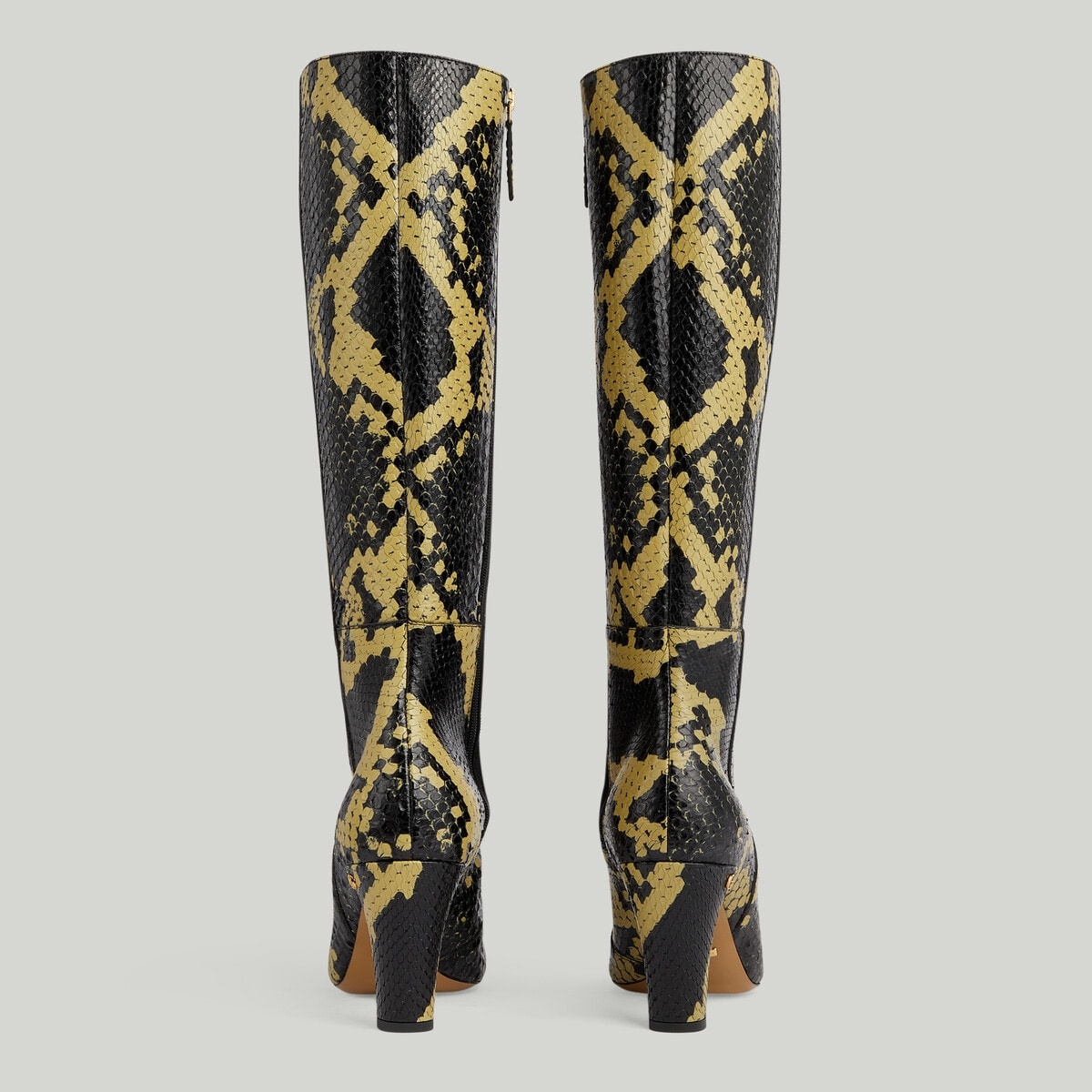Women's python mid-heel boot - 5