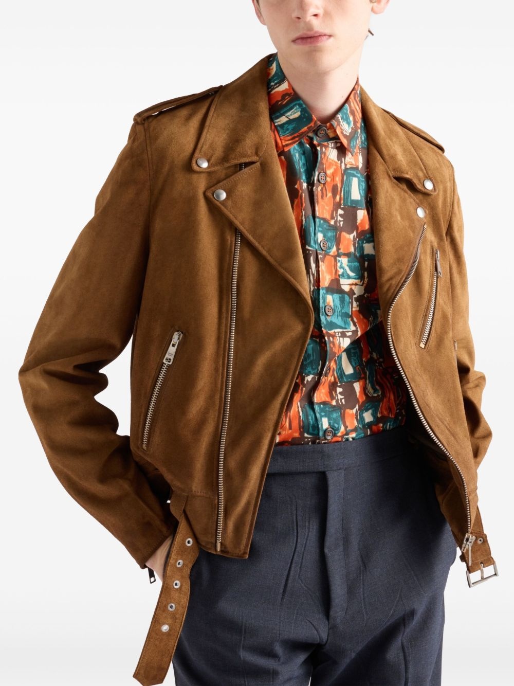 suede biker jacket - 4