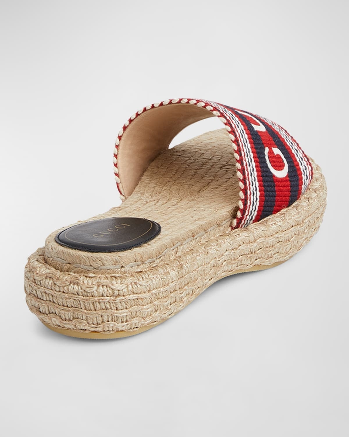 Gucci Logo Web Espadrille Slides - 2