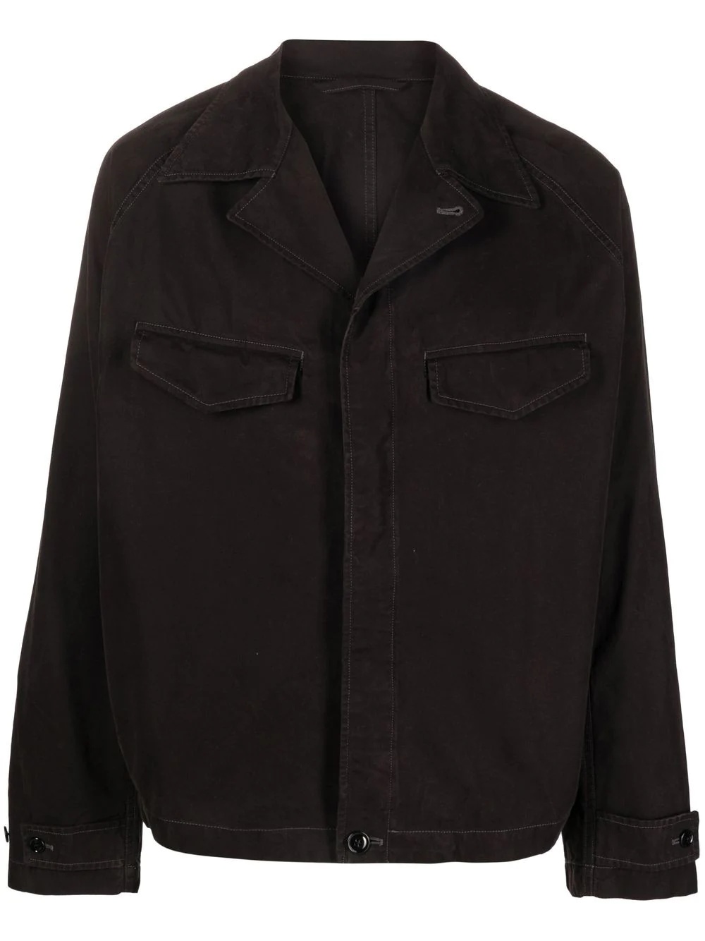 front-buttoned long-sleeve jacket - 1