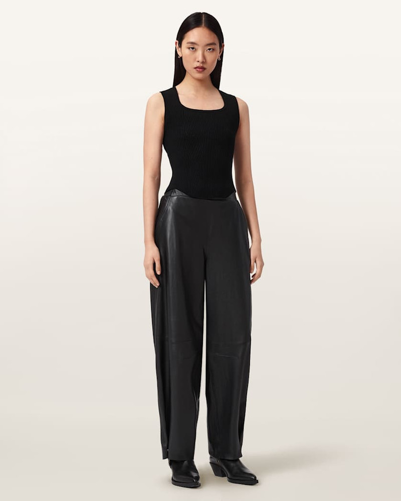 ETTA BARREL LEG LEATHER PANTS 5