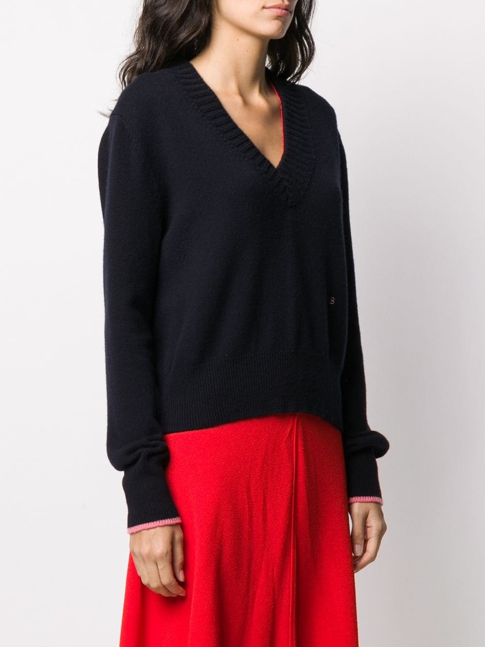 relaxed V-neck sweater - 3