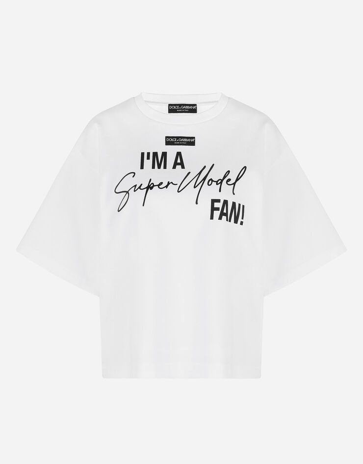 Jersey T-shirt with I'm a super model fan print - 1