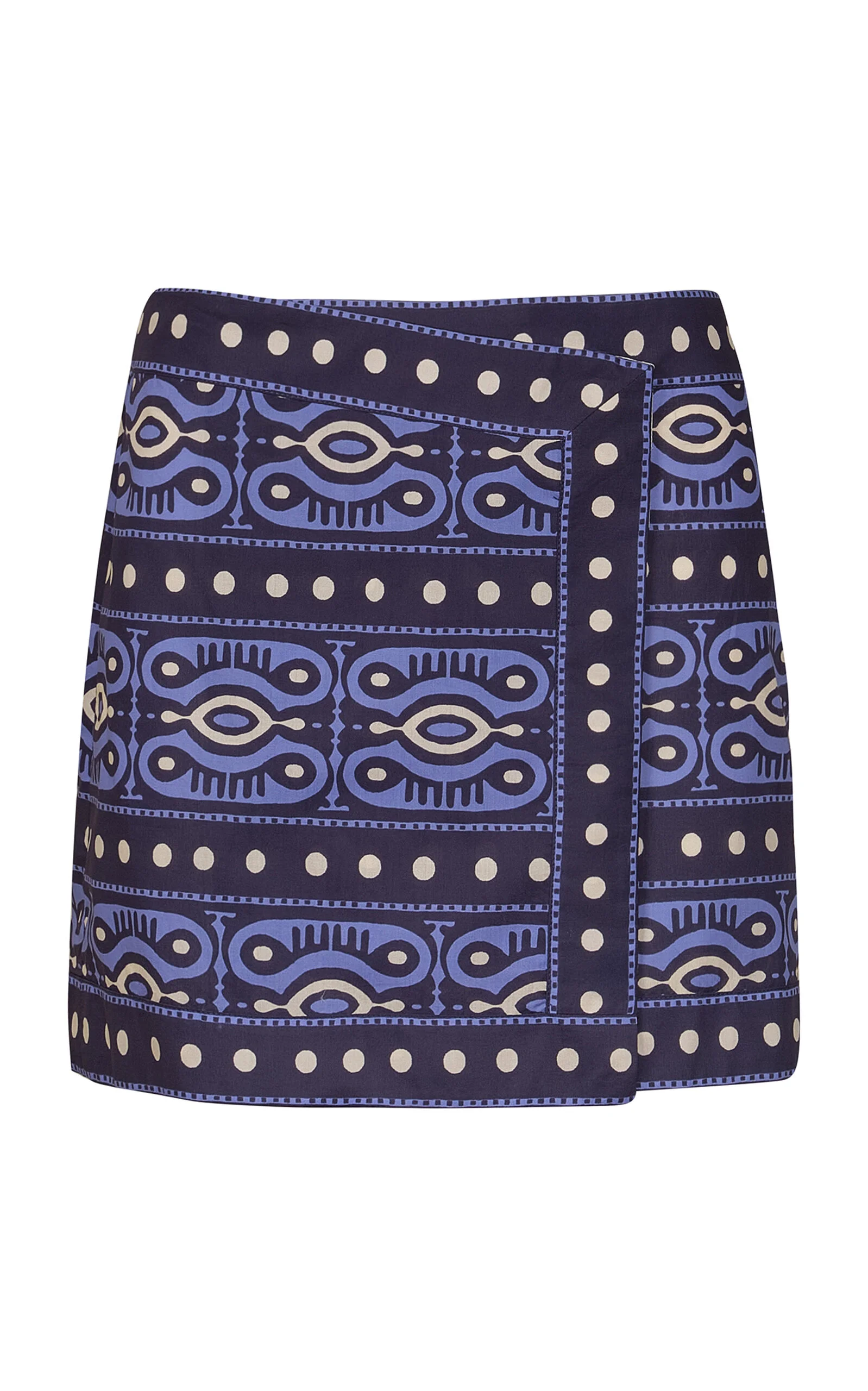 Hunting Roots Patterned Cotton Mini Skirt navy - 1