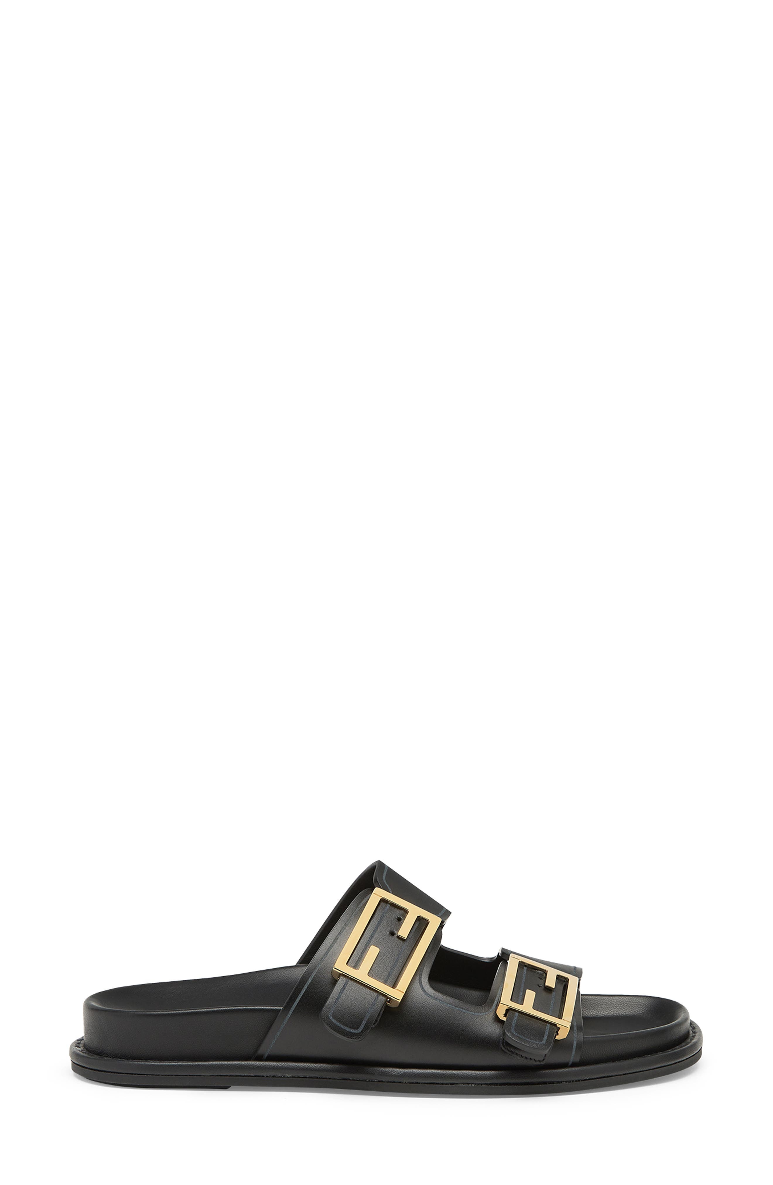 Fendi Feel Dual Strap Slide Sandal in F0Qa1 Nero at Nordstrom - 2