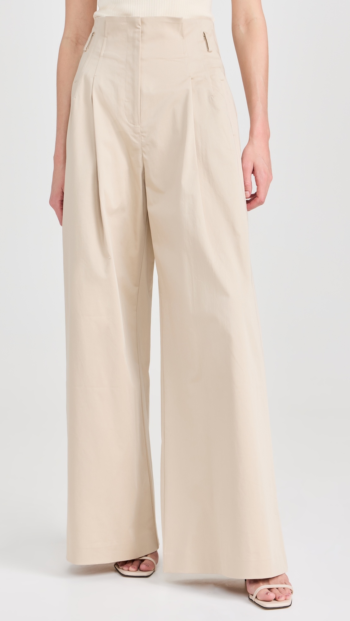 Cotton Paperbag Waist Trousers - 1