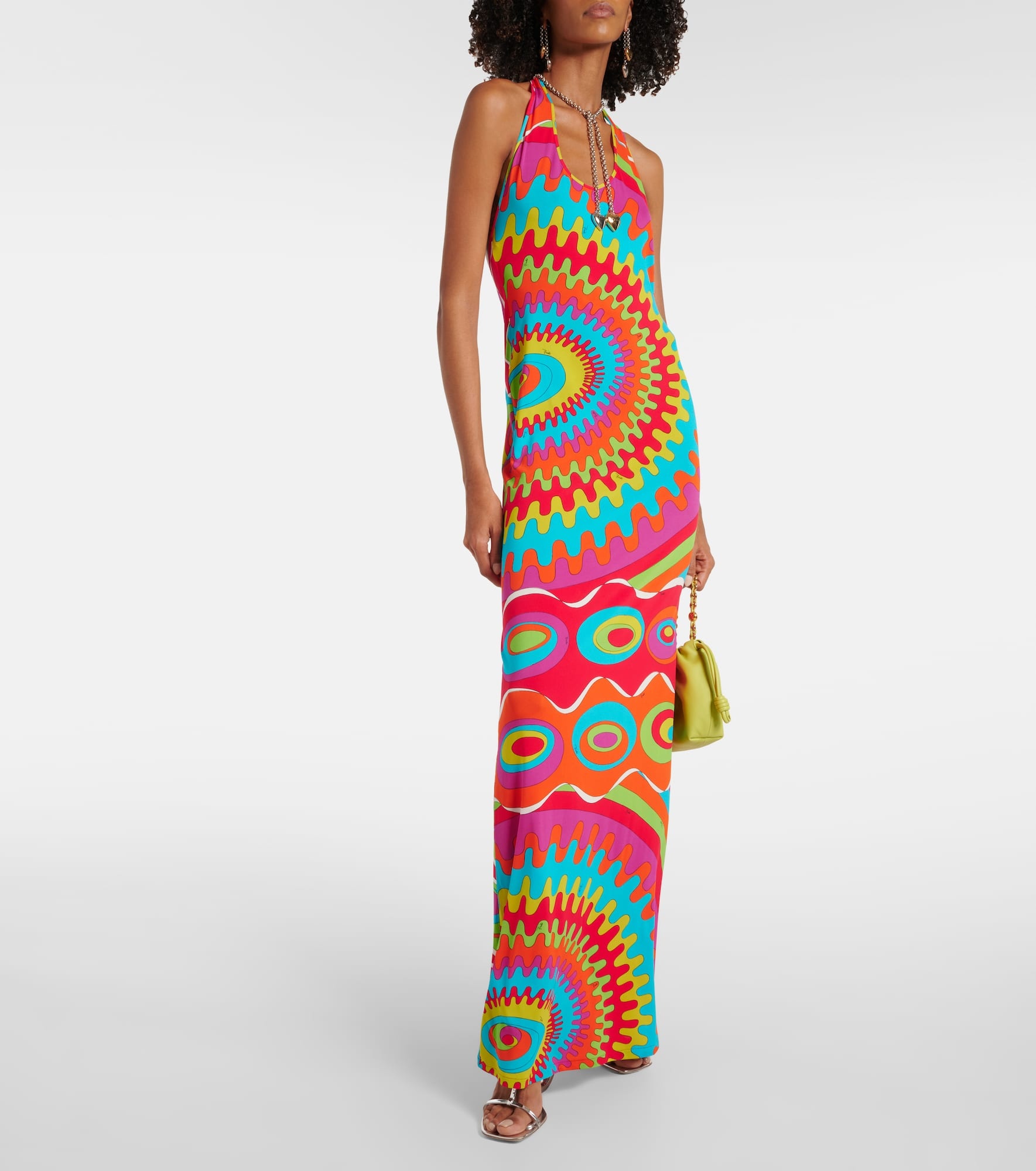 Printed halterneck maxi dress - 2