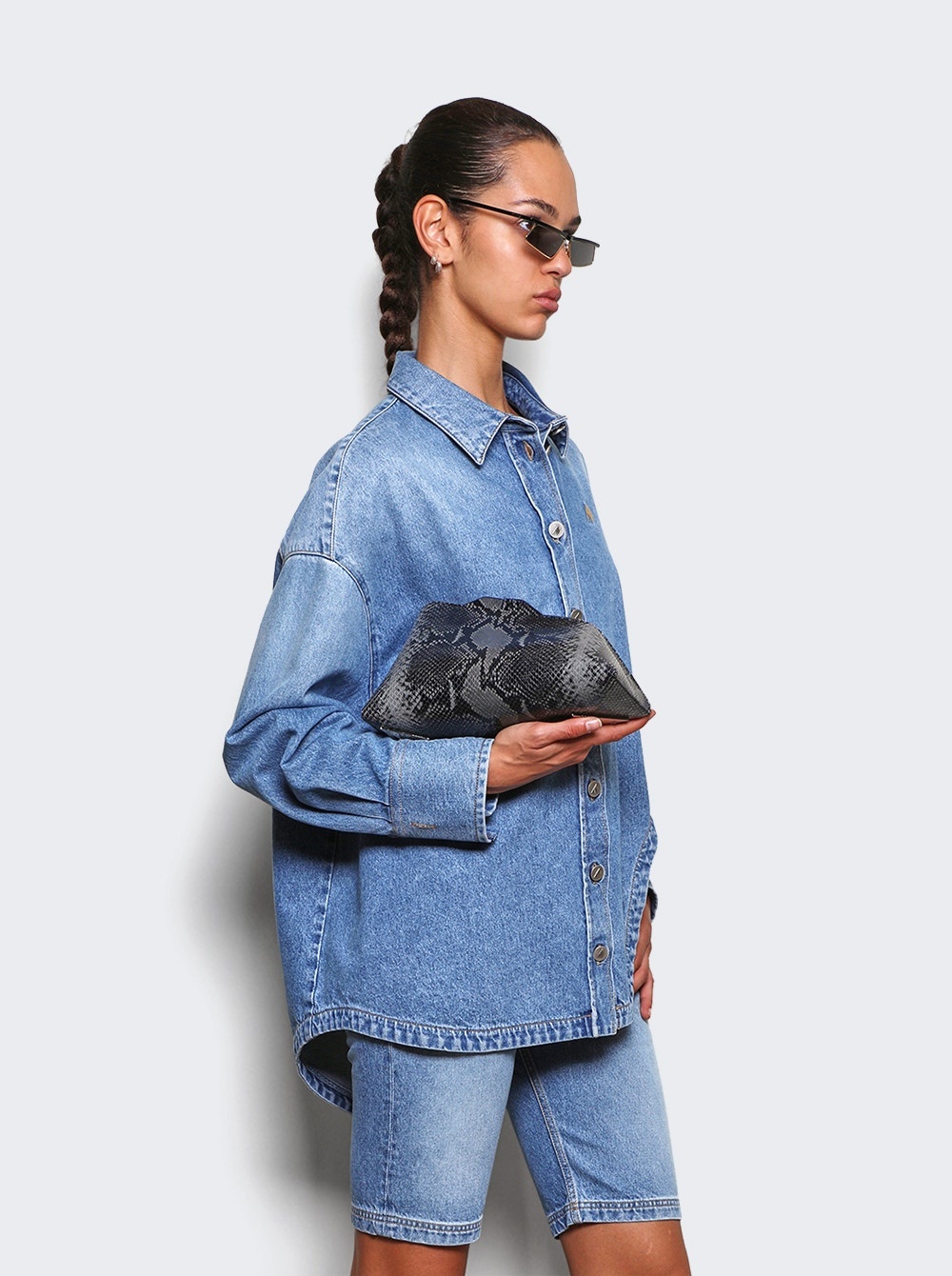 クラッチバッグ THE ATTICO FW25 (251WAH00059 LBT019AA114) THE ATTICO 8:30 Pm Clutch Python Print | thewebster | REVERSIBLE