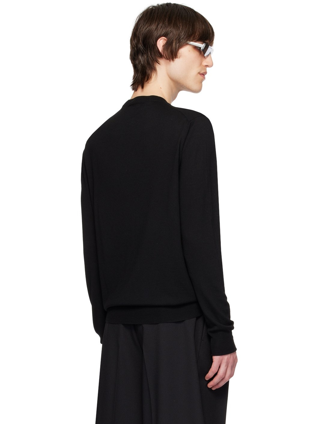 Black Embroidered Sweater - 3